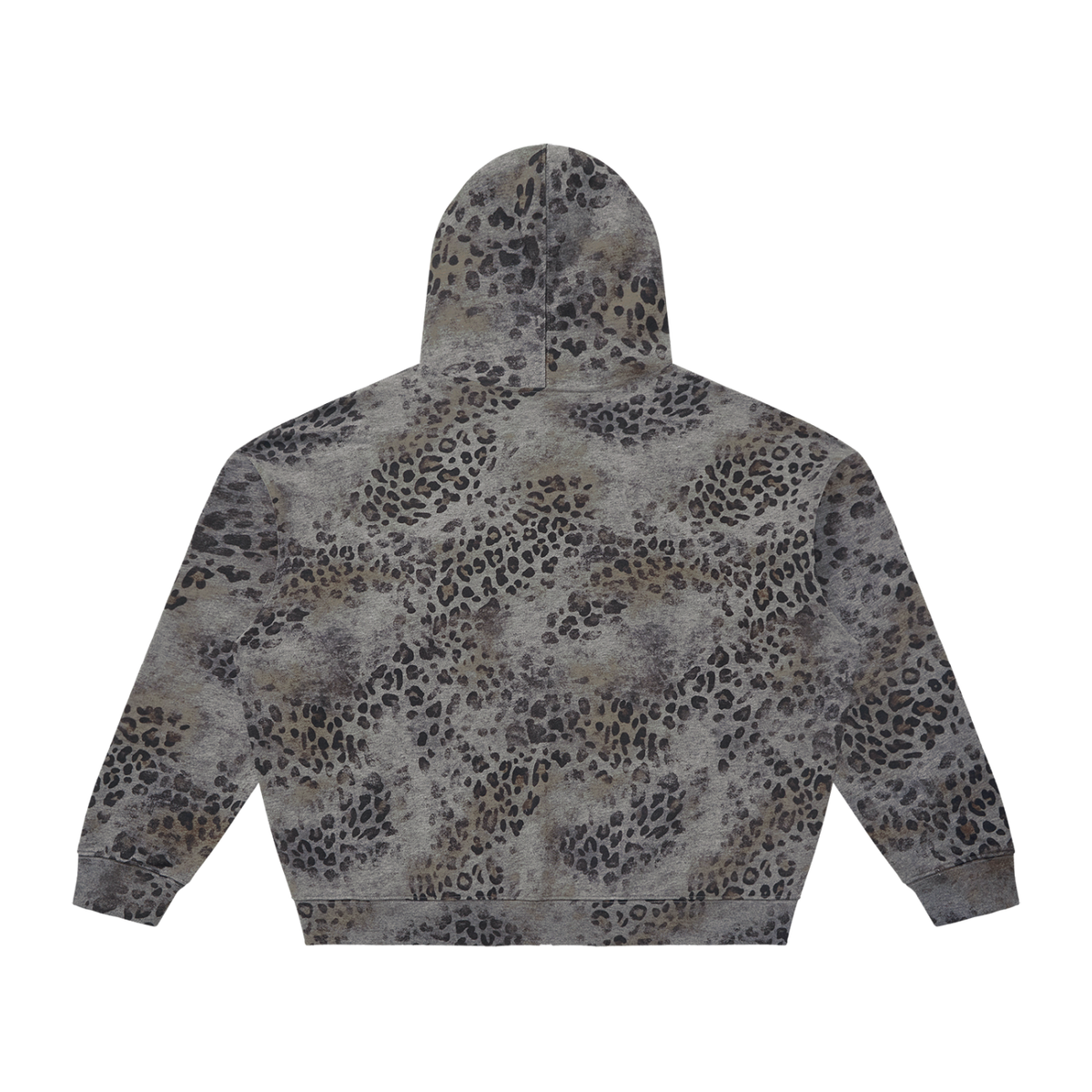Dandō Vintage Wash Gray Leopard Full Zip Hoodie