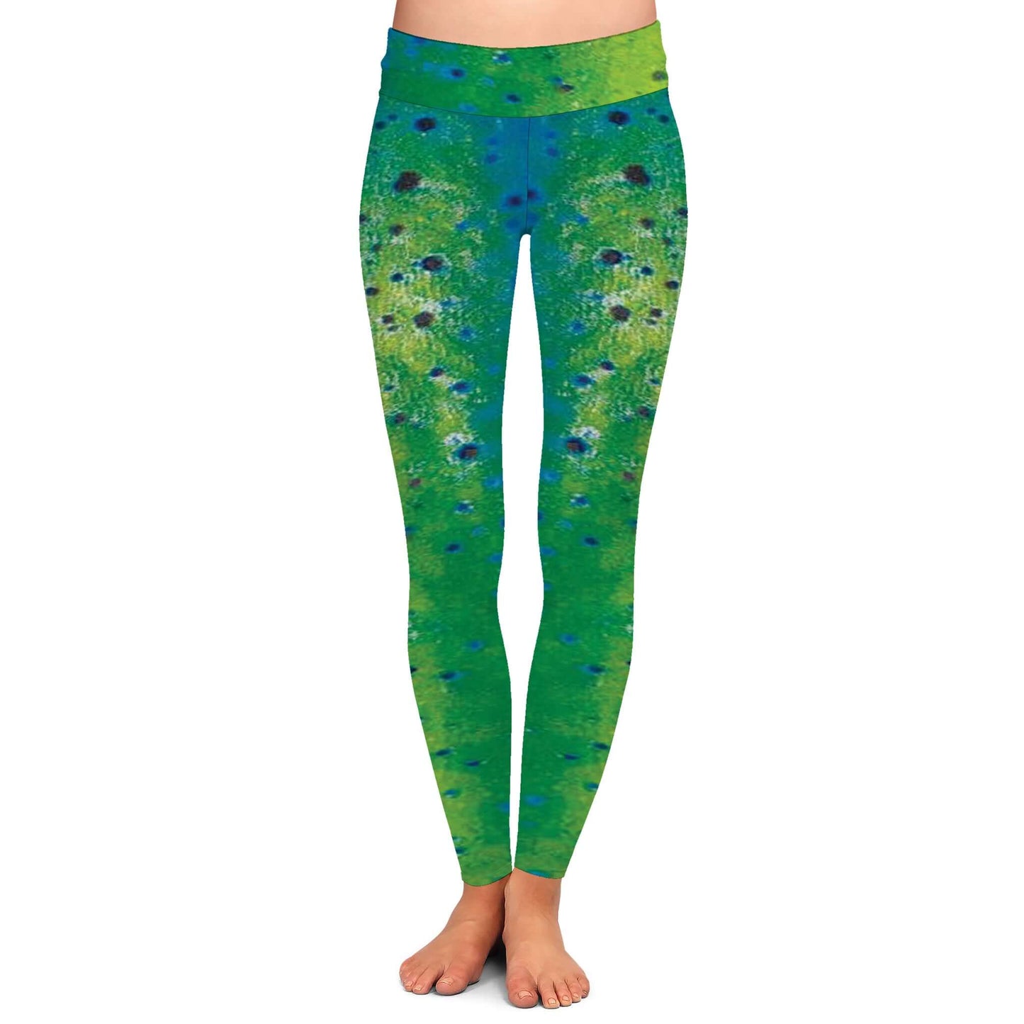 Magic Mahi - Women's Custom Sport Fishing Leggings featuring Crossfit Design, Double Stitch Seams, Cell/Tool Pocket MADE IN USA.