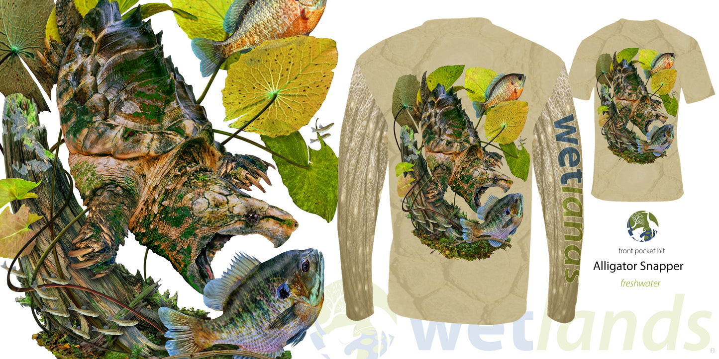 Alligator Snapper Wetlands Performance Apparel