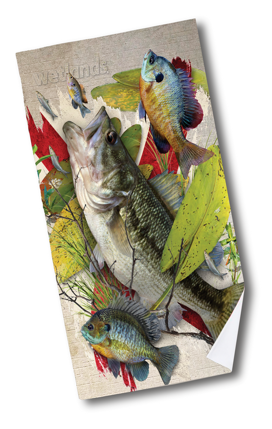 Alabama Bass - Quick-Drying Beach Towel Made from Ultra Soft Low Spin Polyester (35"x60" dimensions) MADE IN USA.