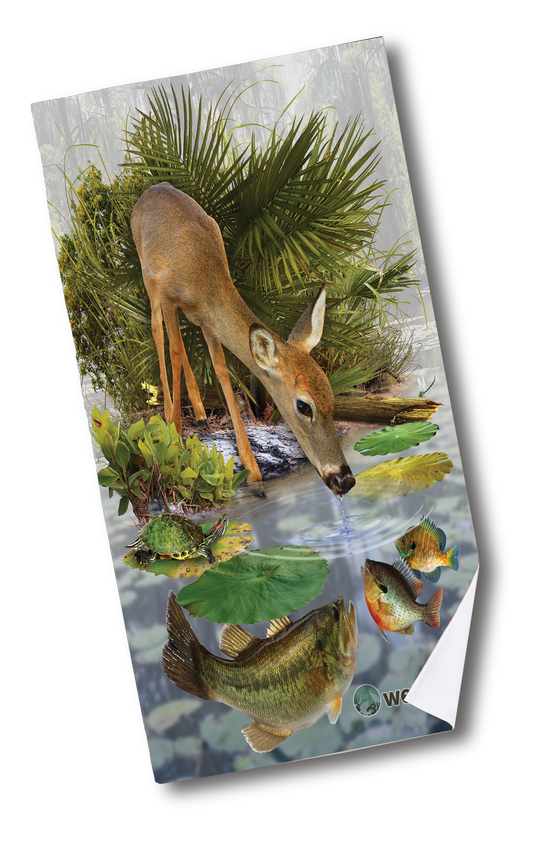 Choctawhatchee Whitetail - Quick-Drying Beach Towel Made from Ultra Soft Low Spin Polyester (35"x60" dimensions) MADE IN USA.