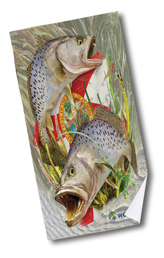 Florida Speckled Trout - Quick-Drying Beach Towel Made from Ultra Soft Low Spin Polyester (35"x60" dimensions) MADE IN USA.