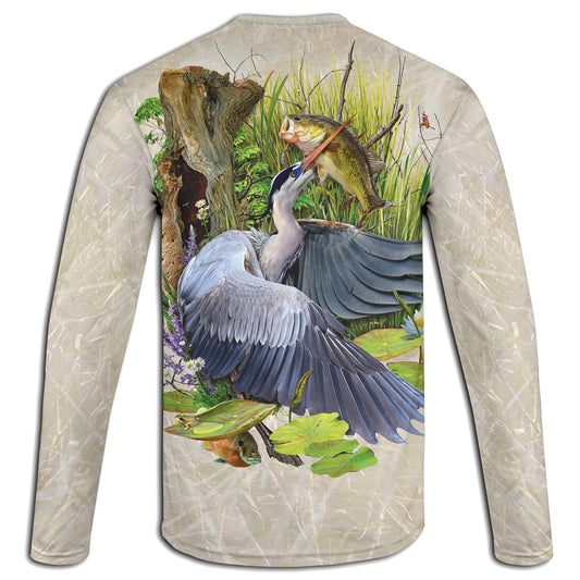 Great Blue Heron Wetlands Performance Apparel