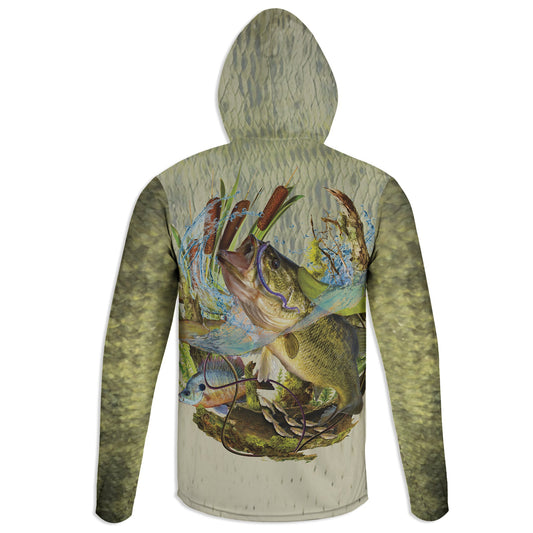 Jumping Bass Hoodie Gaiter Wetlands Performance Apparel