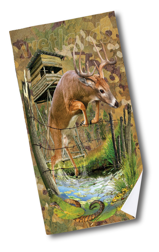 Runaway Buck - Quick-Drying Beach Towel Made from Ultra Soft Low Spin Polyester (35"x60" dimensions) MADE IN USA.