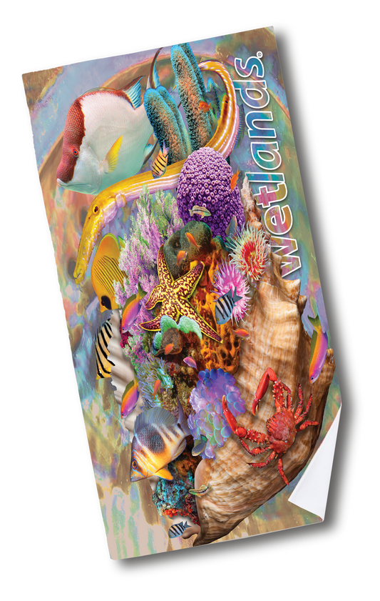 Key West Reef - Quick-Drying Beach Towel Made from Ultra Soft Low Spin Polyester (35"x60" dimensions) MADE IN USA.