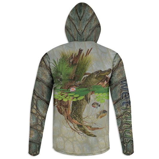 Lazy Alligator Hoodie Gaiter Wetlands Performance Apparel