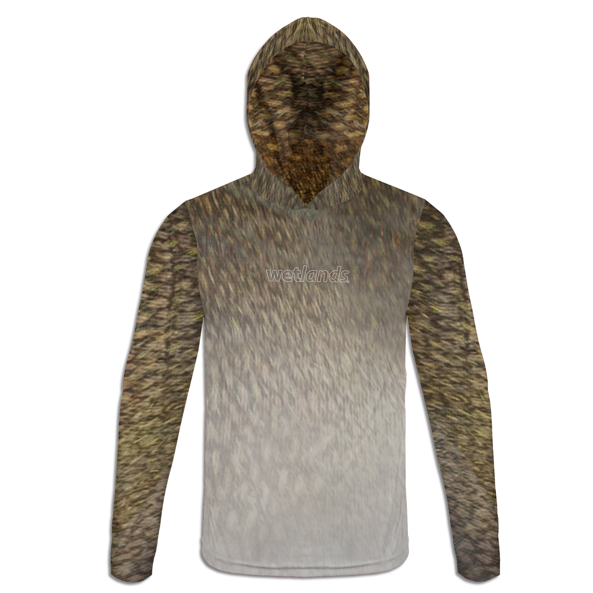 Lake Trout and Sculpin - Unisex Long Sleeve Sun Proof Performance Fishing Top with built in Hoodie and Gaiter (short sleeve option also available)