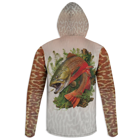 Tiger Trout - Unisex Long Sleeve Sun Proof Performance Fishing Top with built in Hoodie and Gaiter (short sleeve option also available)