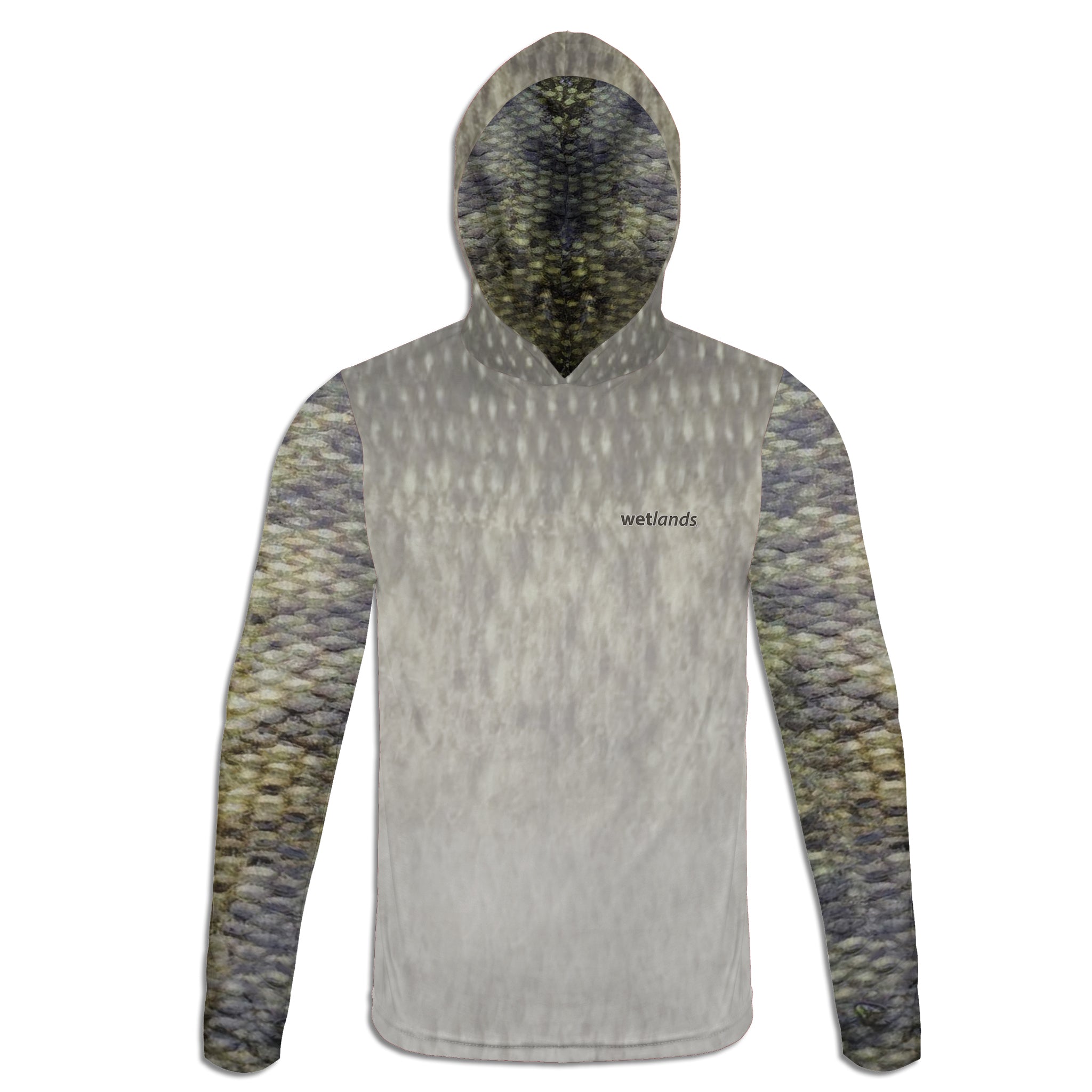 Mean Mouth Bass - Unisex Long Sleeve Sun Proof Performance Fishing Top with built in Hoodie and Gaiter (short sleeve option also available)