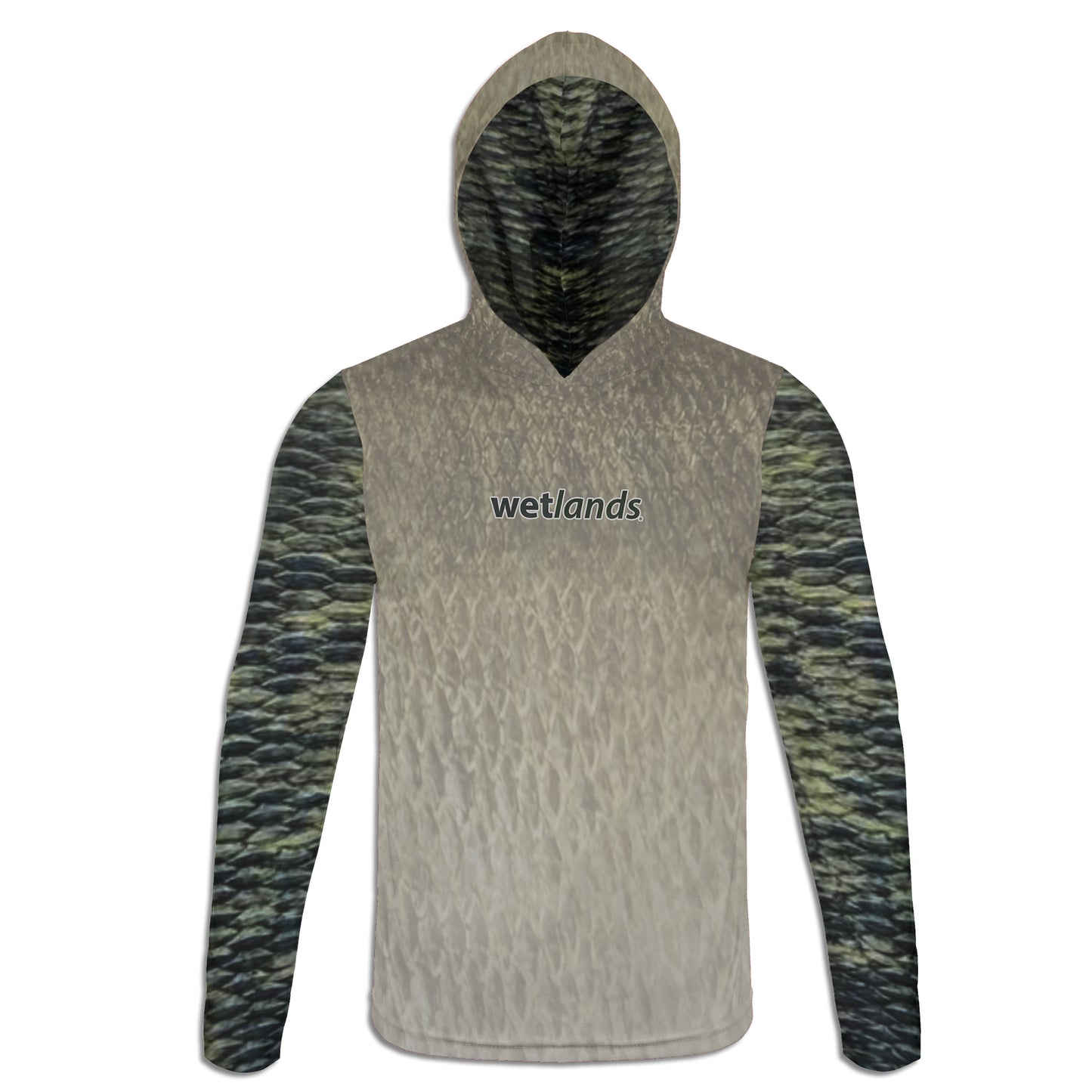 Bass and Shiners - Unisex Long Sleeve Sun Proof Performance Fishing Top with built in Hoodie and Gaiter (short sleeve option also available)