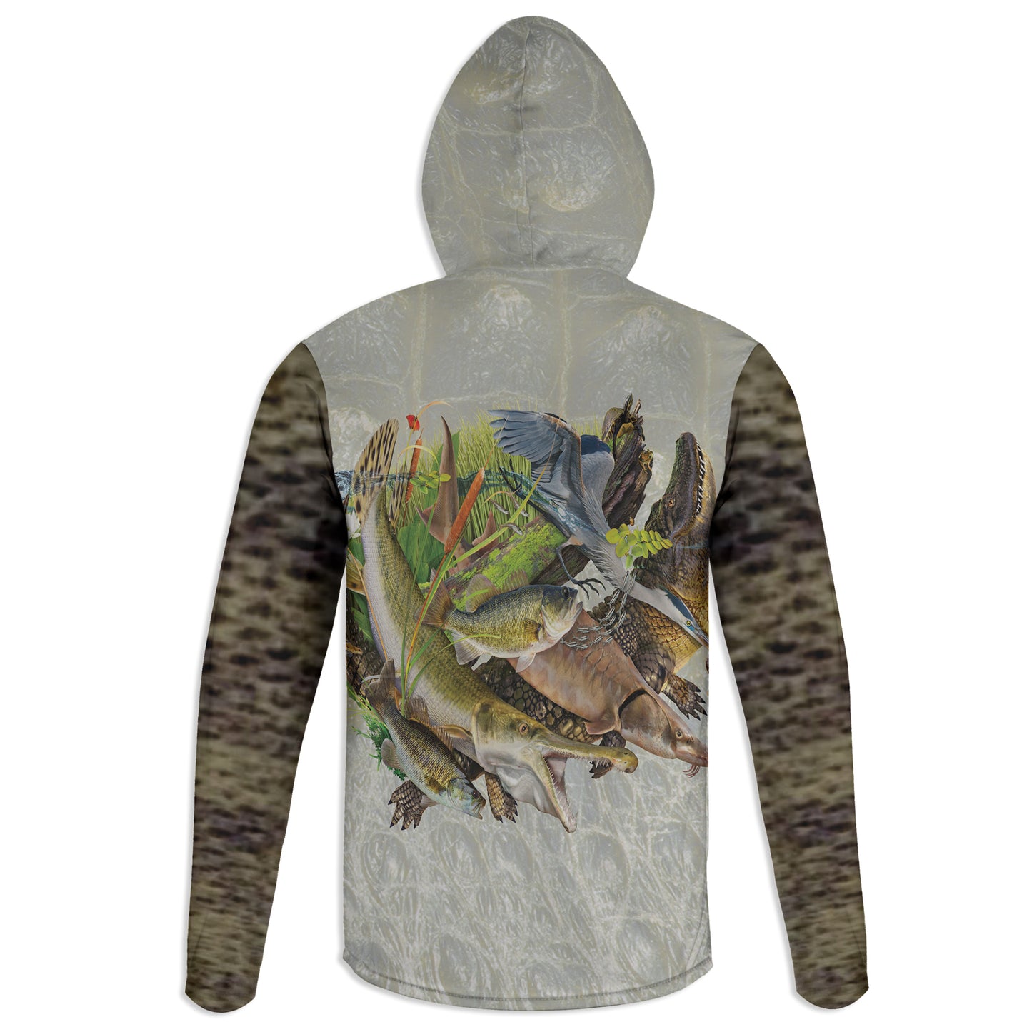 Endangered Slam - Unisex Long Sleeve Sun Proof Performance Fishing Top with built in Hoodie and Gaiter (short sleeve option also available)