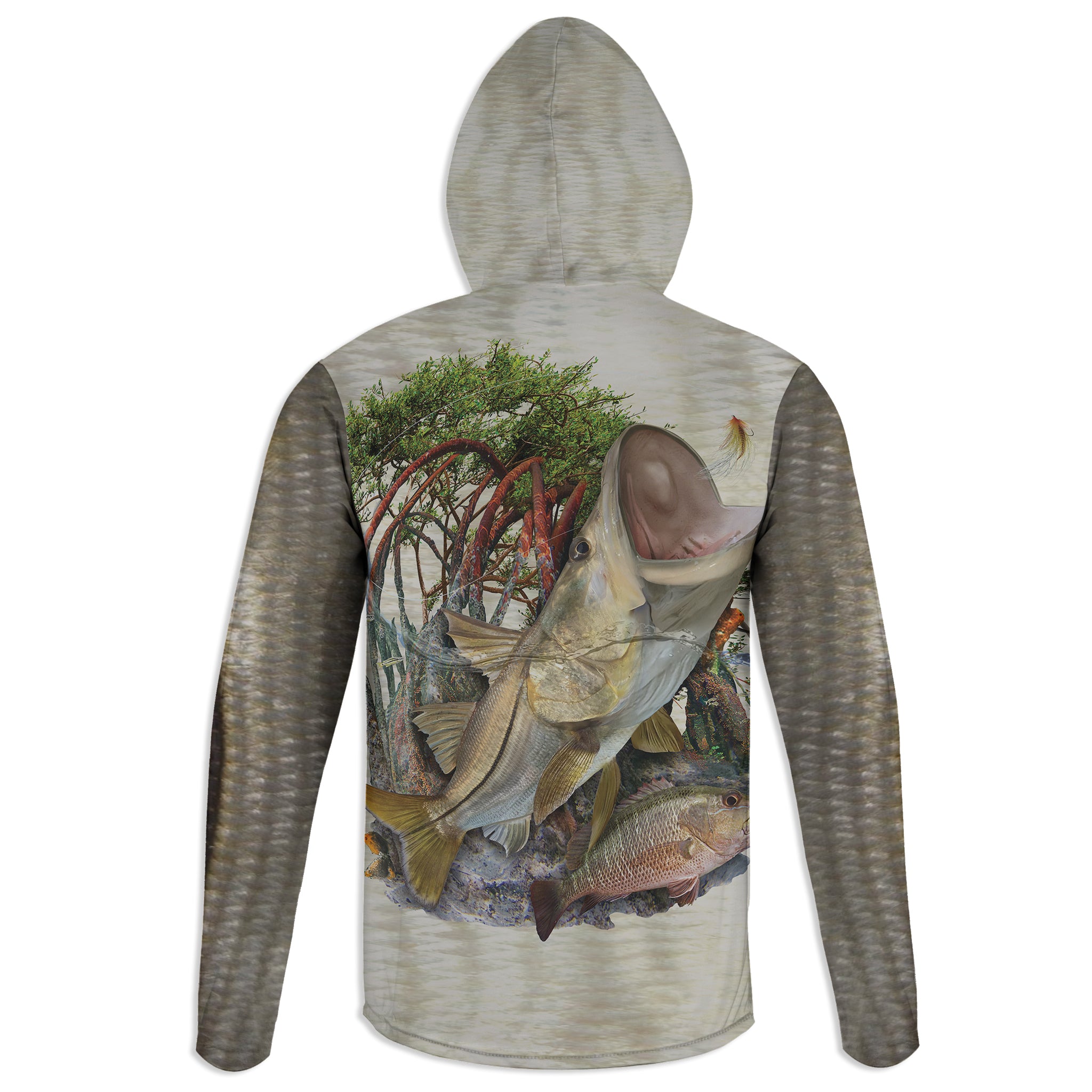 Snook and Fly - Unisex Long Sleeve Sun Proof Performance Fishing Top with built in Hoodie and Gaiter (short sleeve option also available)