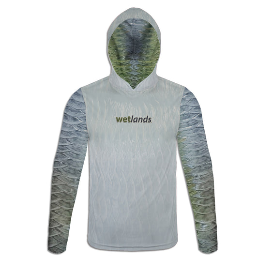 Tarpon and Fly - Unisex Long Sleeve Sun Proof Performance Fishing Top with built in Hoodie and Gaiter (short sleeve option also available)