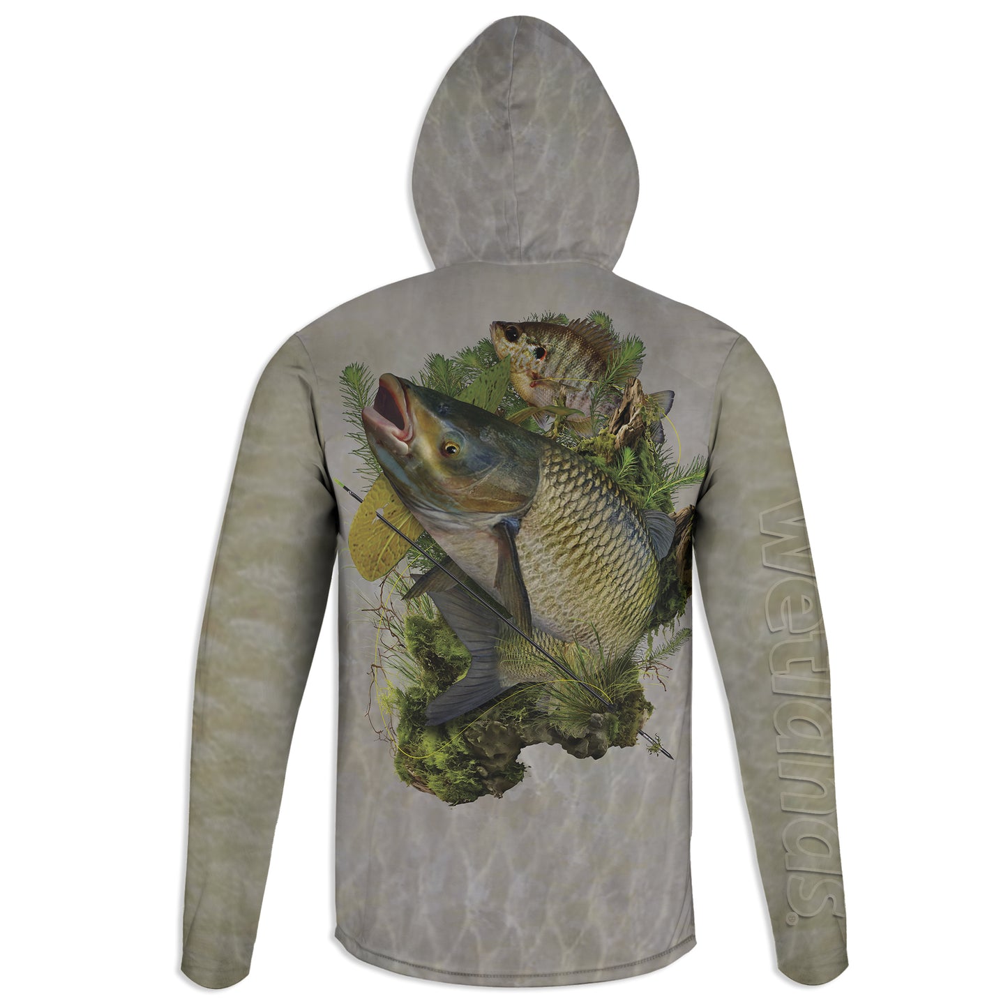 Grass Carp - Unisex Long Sleeve Sun Proof Performance Fishing Top with built in Hoodie and Gaiter (short sleeve option also available)