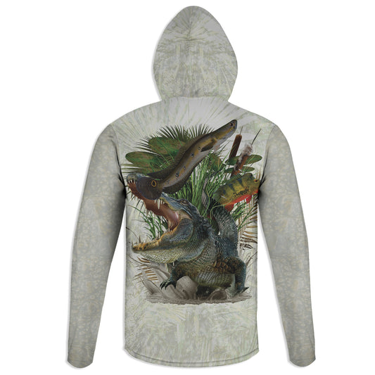 South Florida - Unisex Long Sleeve Sun Proof Performance Fishing Top with built in Hoodie and Gaiter (short sleeve option also available)