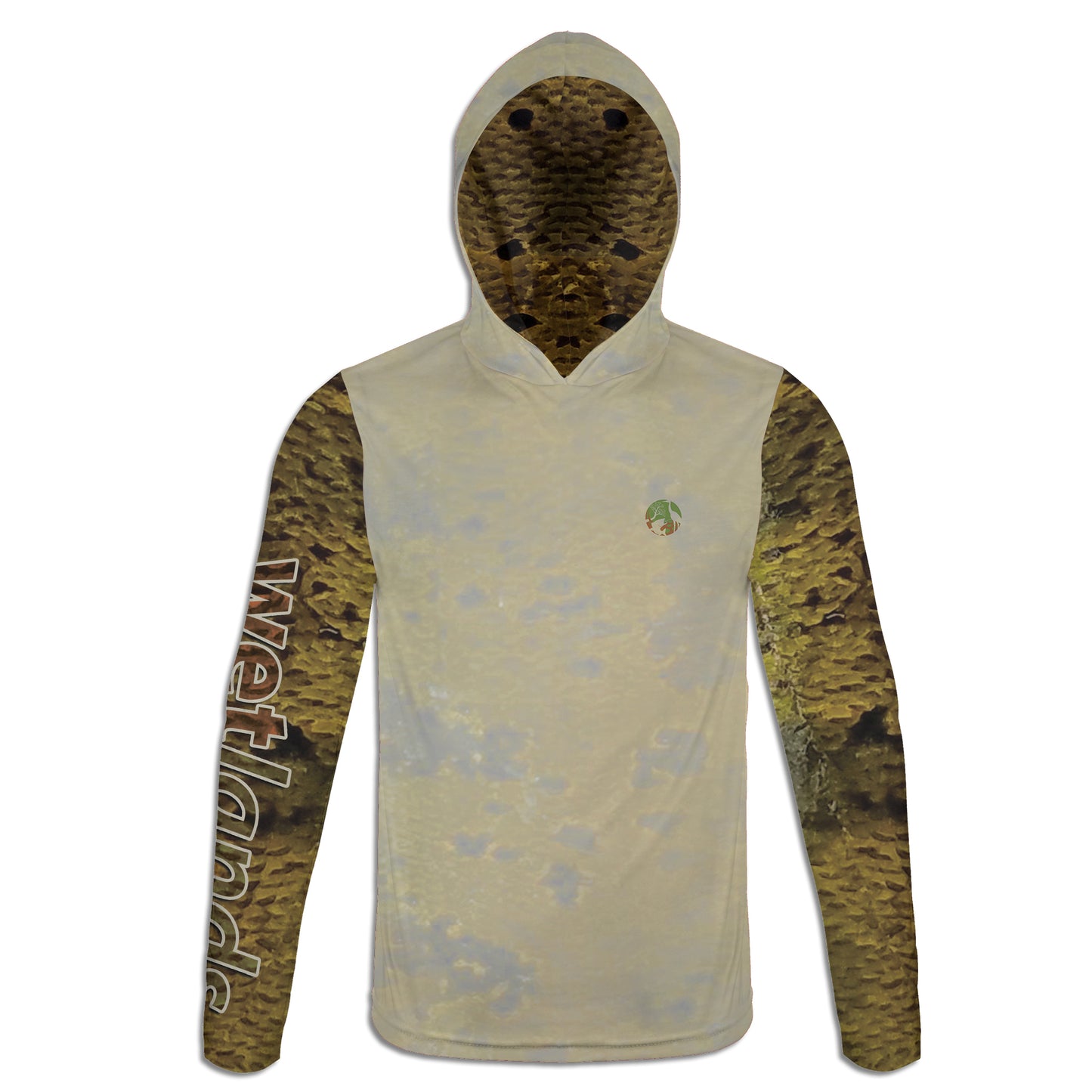 Butterfly Peacock - Unisex Long Sleeve Sun Proof Performance Fishing Top with built in Hoodie and Gaiter (short sleeve option also available)