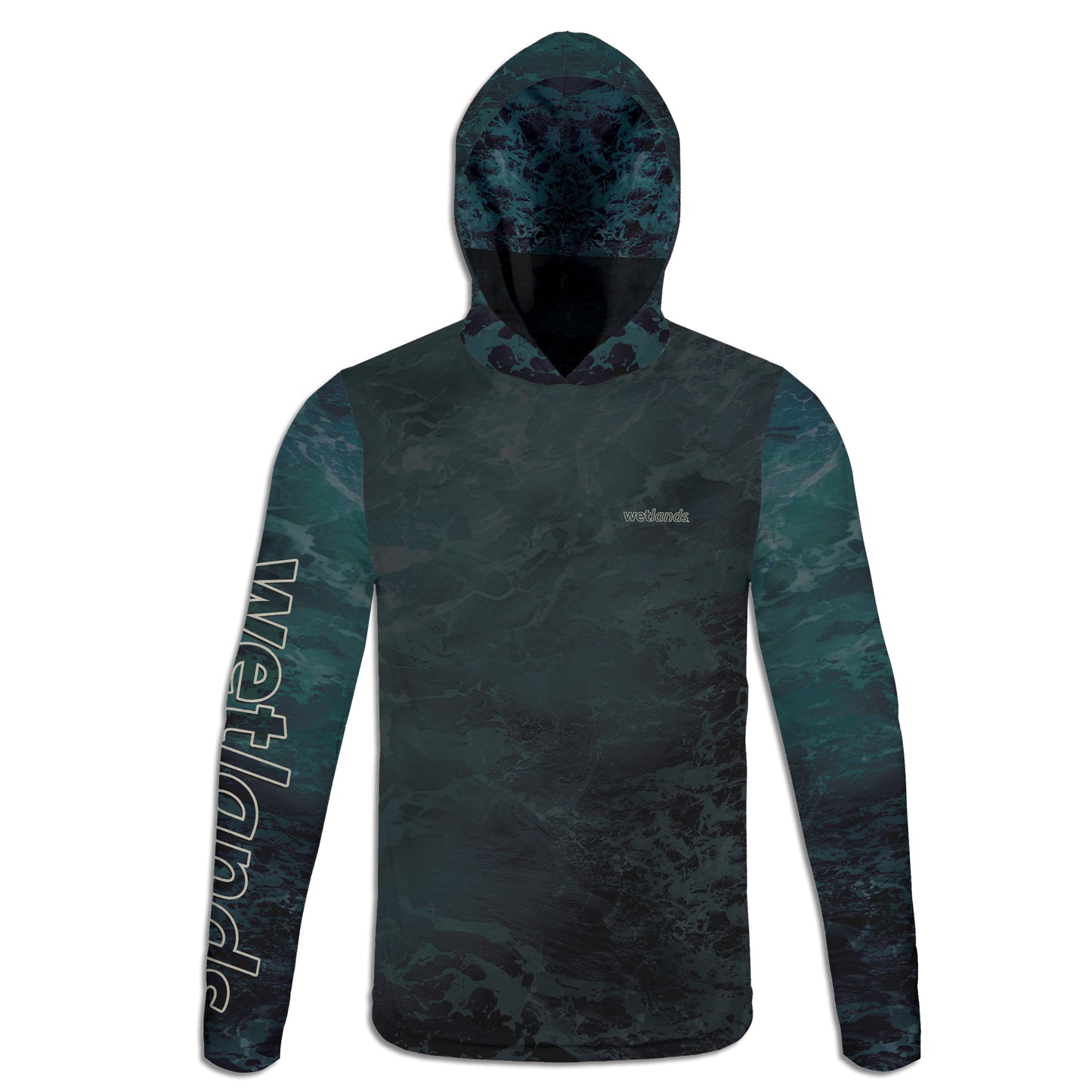 Abandoned Rig - Unisex Long Sleeve Sun Proof Performance Fishing Top with built in Hoodie and Gaiter (short sleeve option also available)