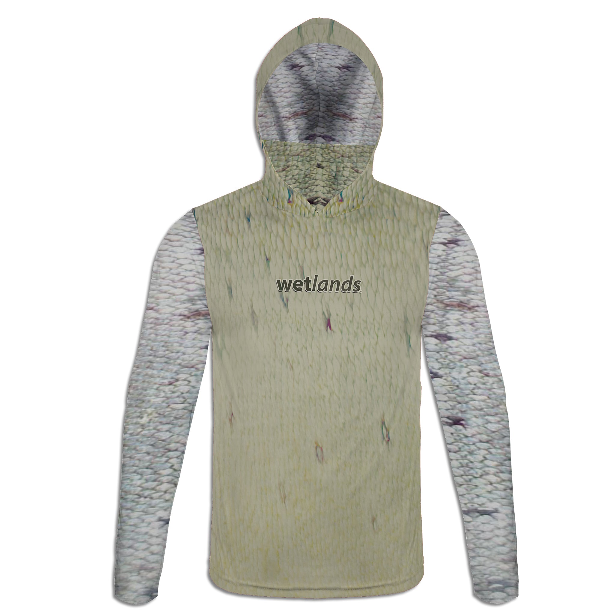 Silver Salmon - Unisex Long Sleeve Sun Proof Performance Fishing Top with built in Hoodie and Gaiter (short sleeve option also available)