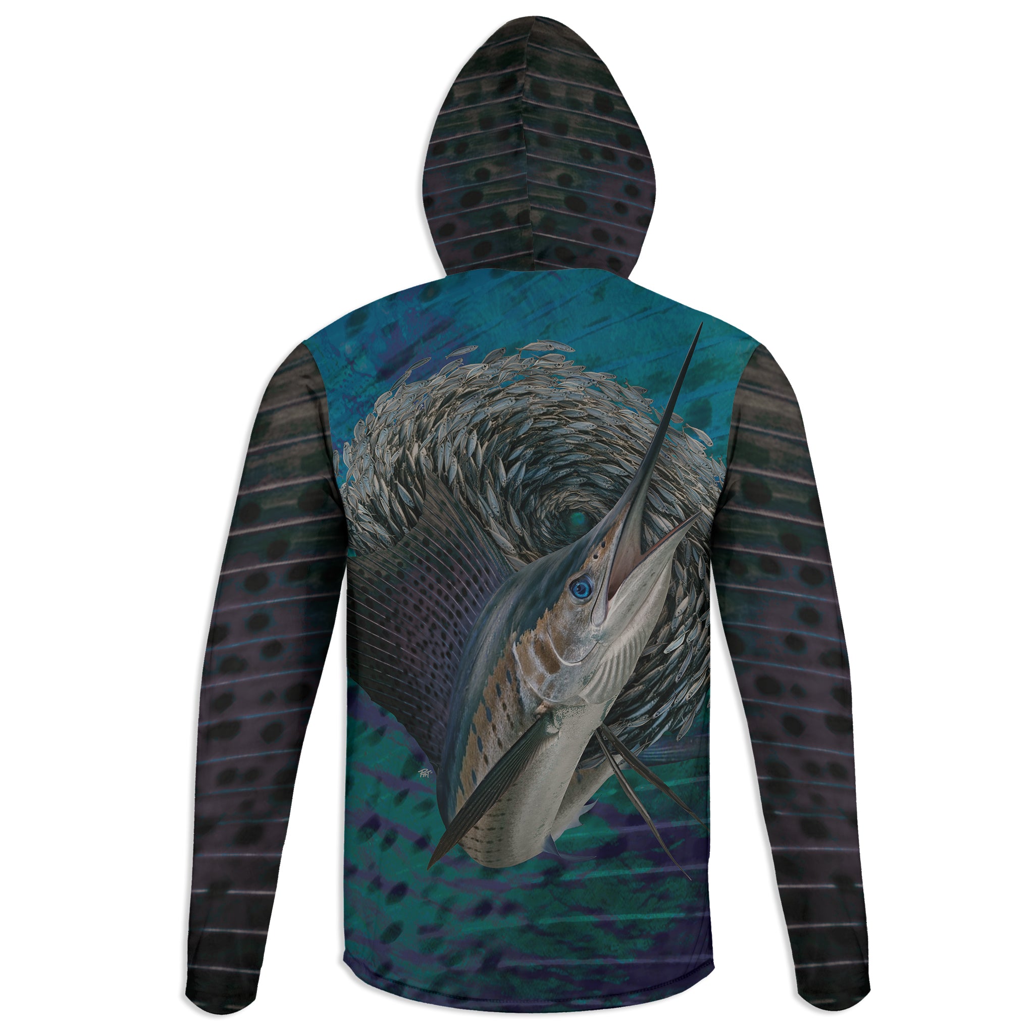 Atlantic Sailfish - Unisex Long Sleeve Sun Proof Performance Fishing Top with built in Hoodie and Gaiter (short sleeve option also available)