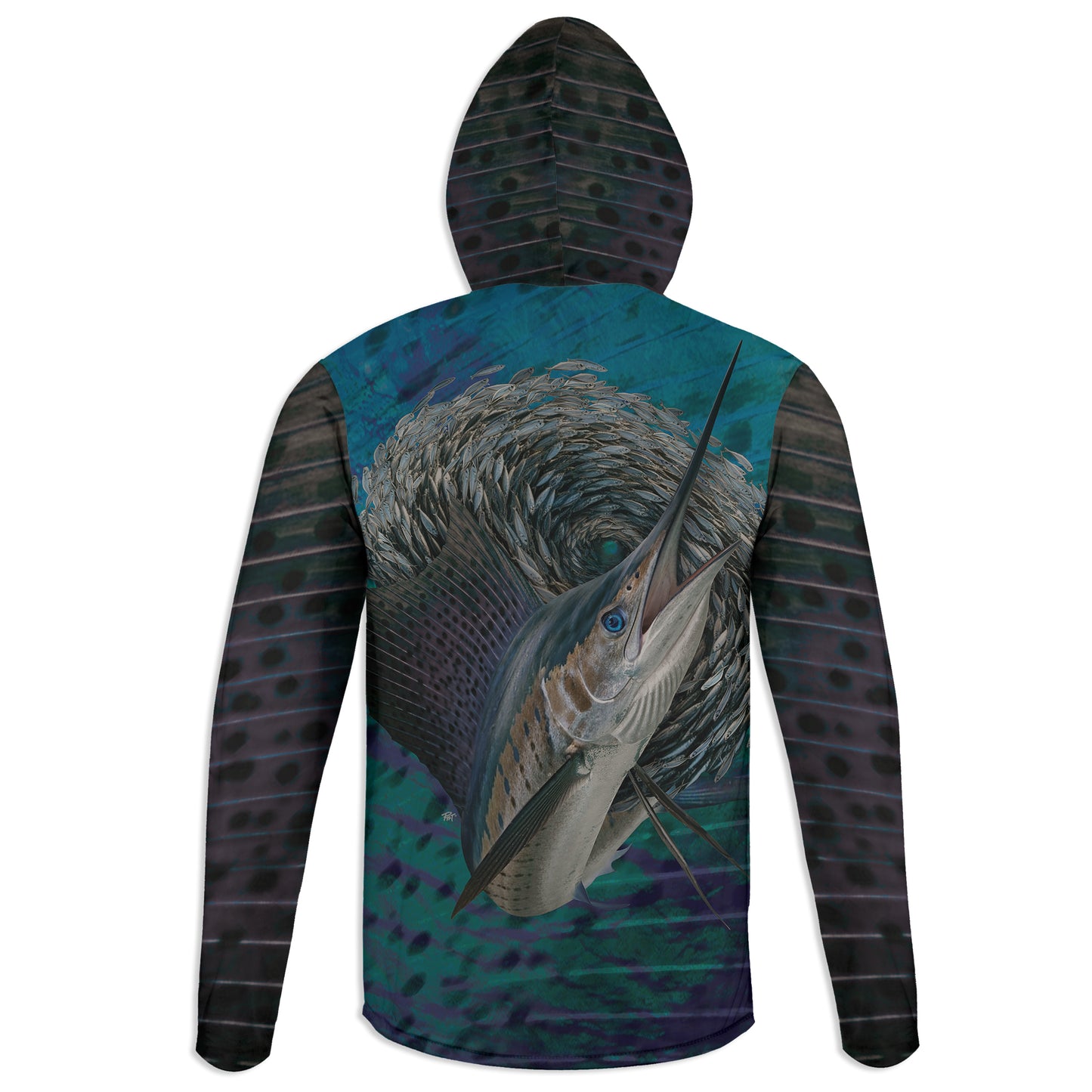 Atlantic Sailfish - Unisex Long Sleeve Sun Proof Performance Fishing Top with built in Hoodie and Gaiter (short sleeve option also available)