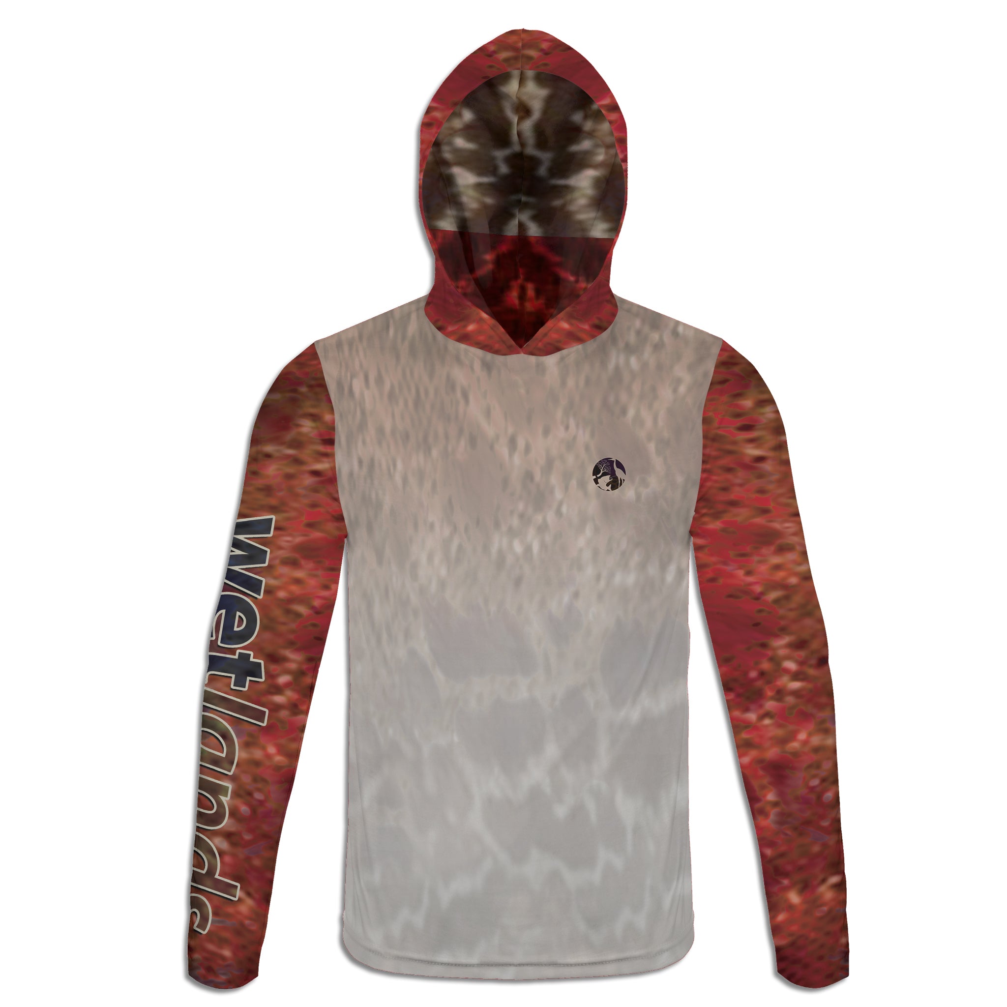 Fireback Grouper - Unisex Long Sleeve Sun Proof Performance Fishing Top with built in Hoodie and Gaiter (short sleeve option also available)