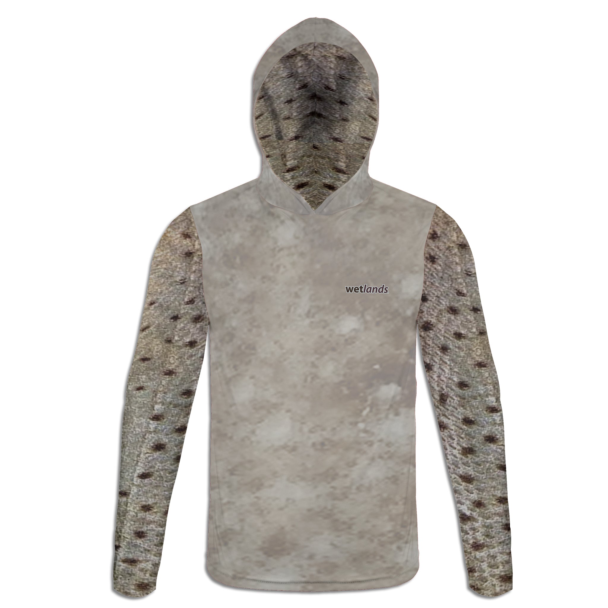 Flounder and Spec - Unisex Long Sleeve Sun Proof Performance Fishing Top with built in Hoodie and Gaiter (short sleeve option also available)
