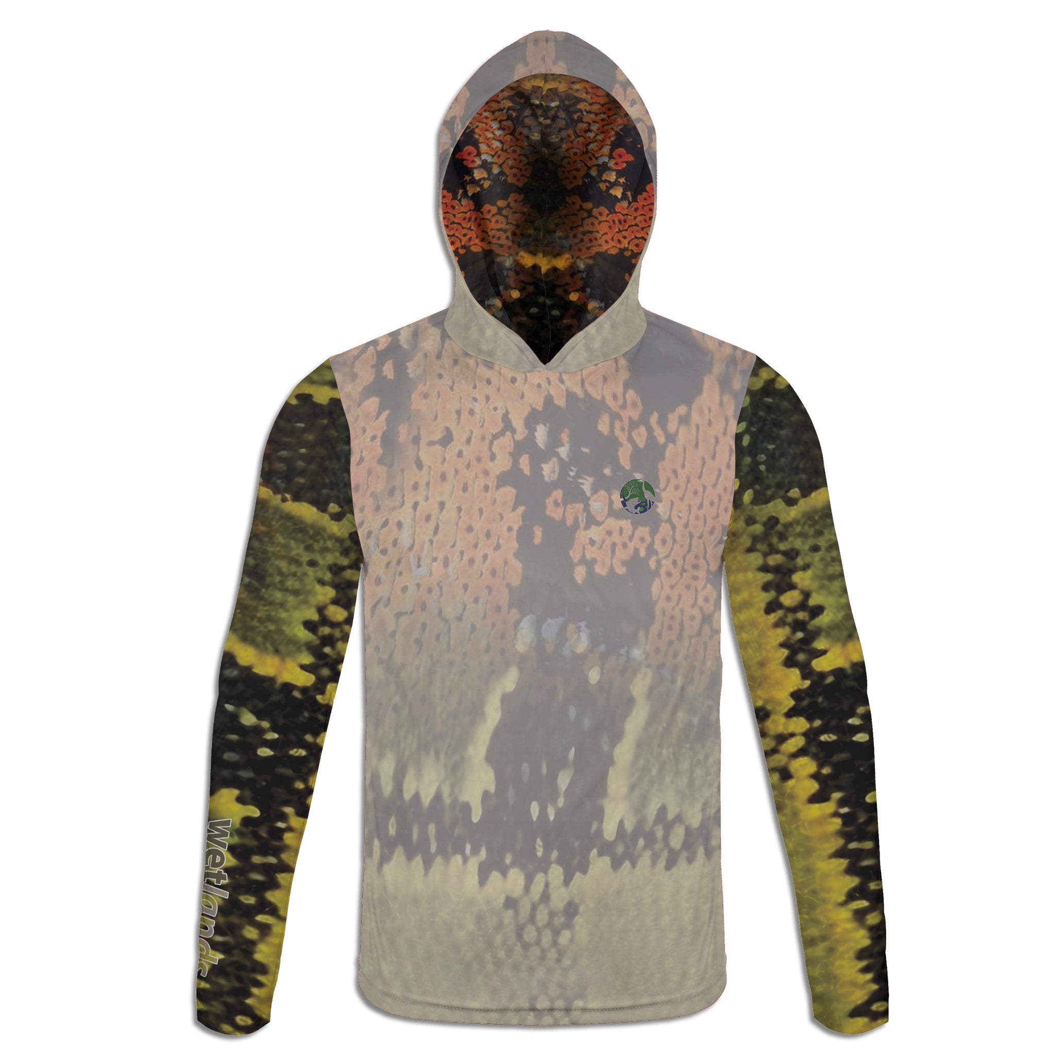 Peacock and Oscar - Unisex Long Sleeve Sun Proof Performance Fishing Top with built in Hoodie and Gaiter (short sleeve option also available)