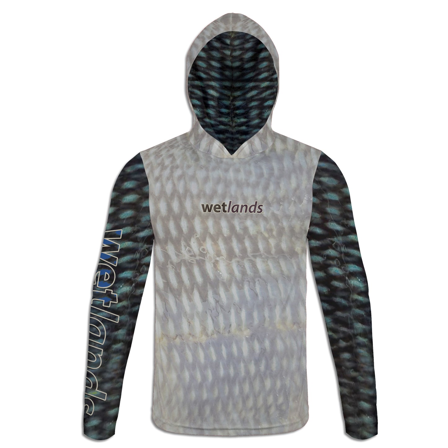 Black Sea Bass - Unisex Long Sleeve Sun Proof Performance Fishing Top with built in Hoodie and Gaiter (short sleeve option also available)