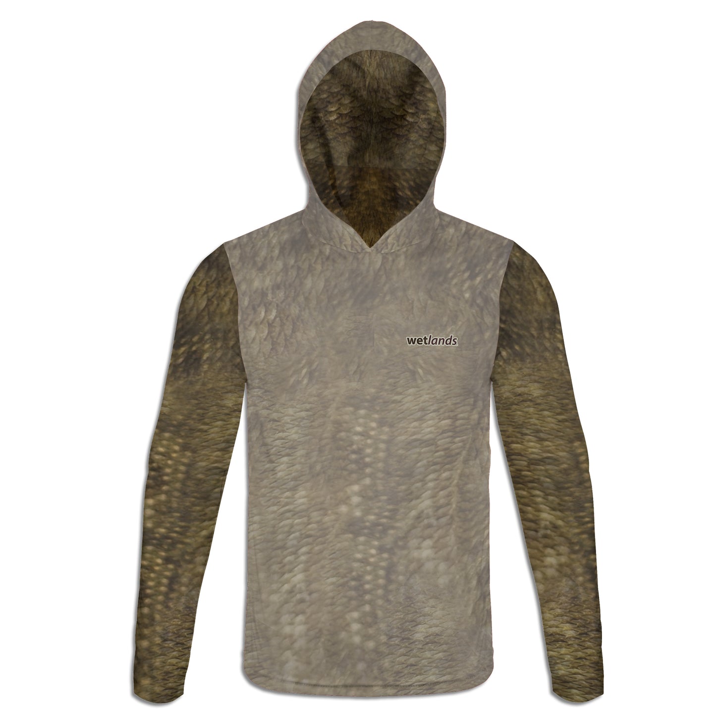 Smallmouth and Tadpoles - Unisex Long Sleeve Sun Proof Performance Fishing Top with built in Hoodie and Gaiter (short sleeve option also available)