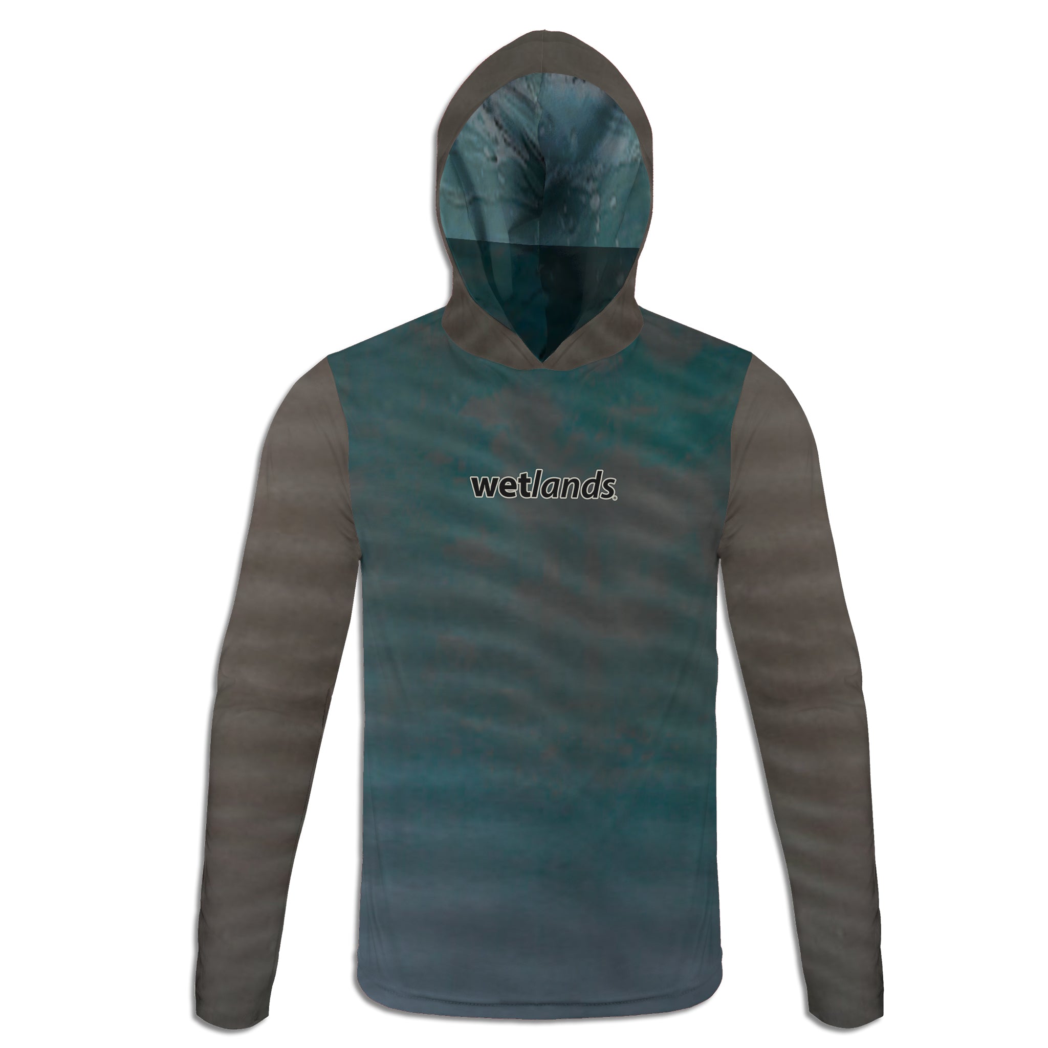Tiger Shark and Sea Turtles - Unisex Long Sleeve Sun Proof Performance Fishing Top with built in Hoodie and Gaiter (short sleeve option also available)
