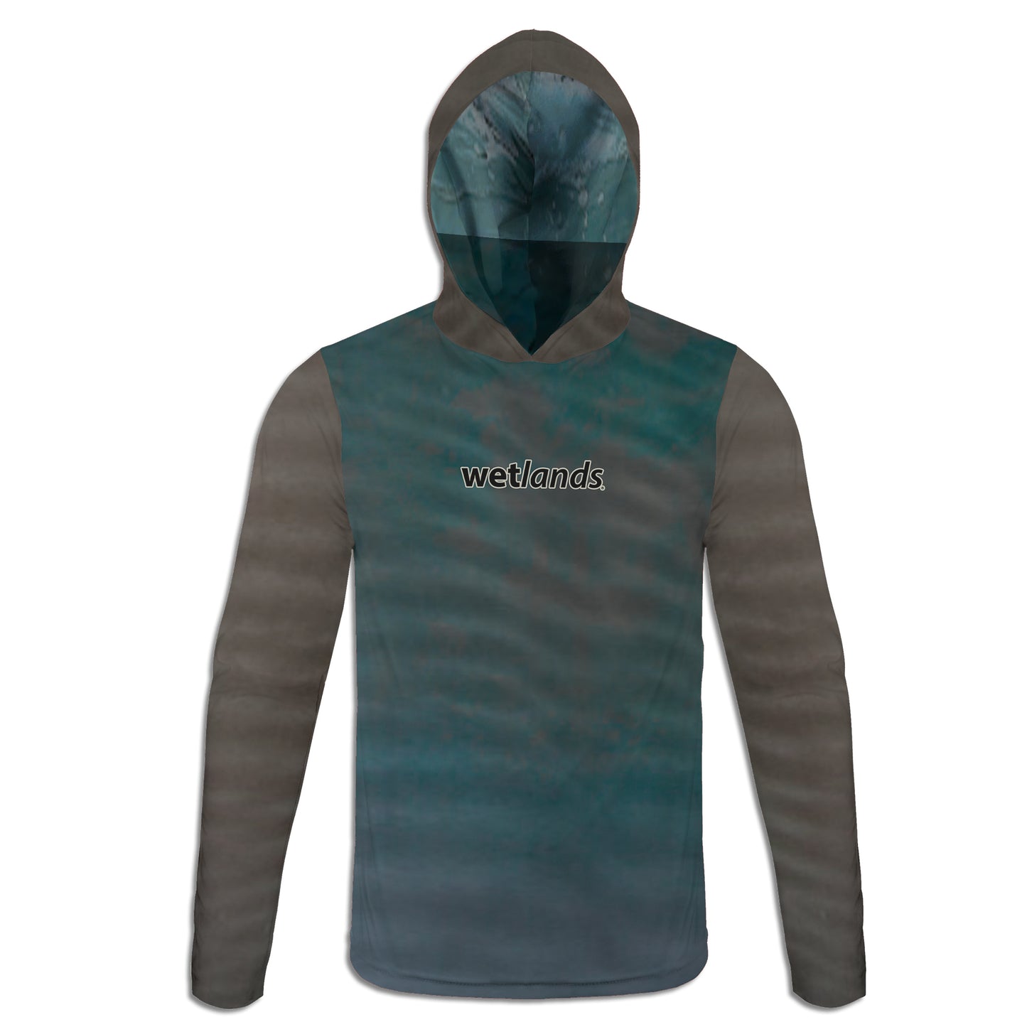 Tiger Shark and Sea Turtles - Unisex Long Sleeve Sun Proof Performance Fishing Top with built in Hoodie and Gaiter (short sleeve option also available)