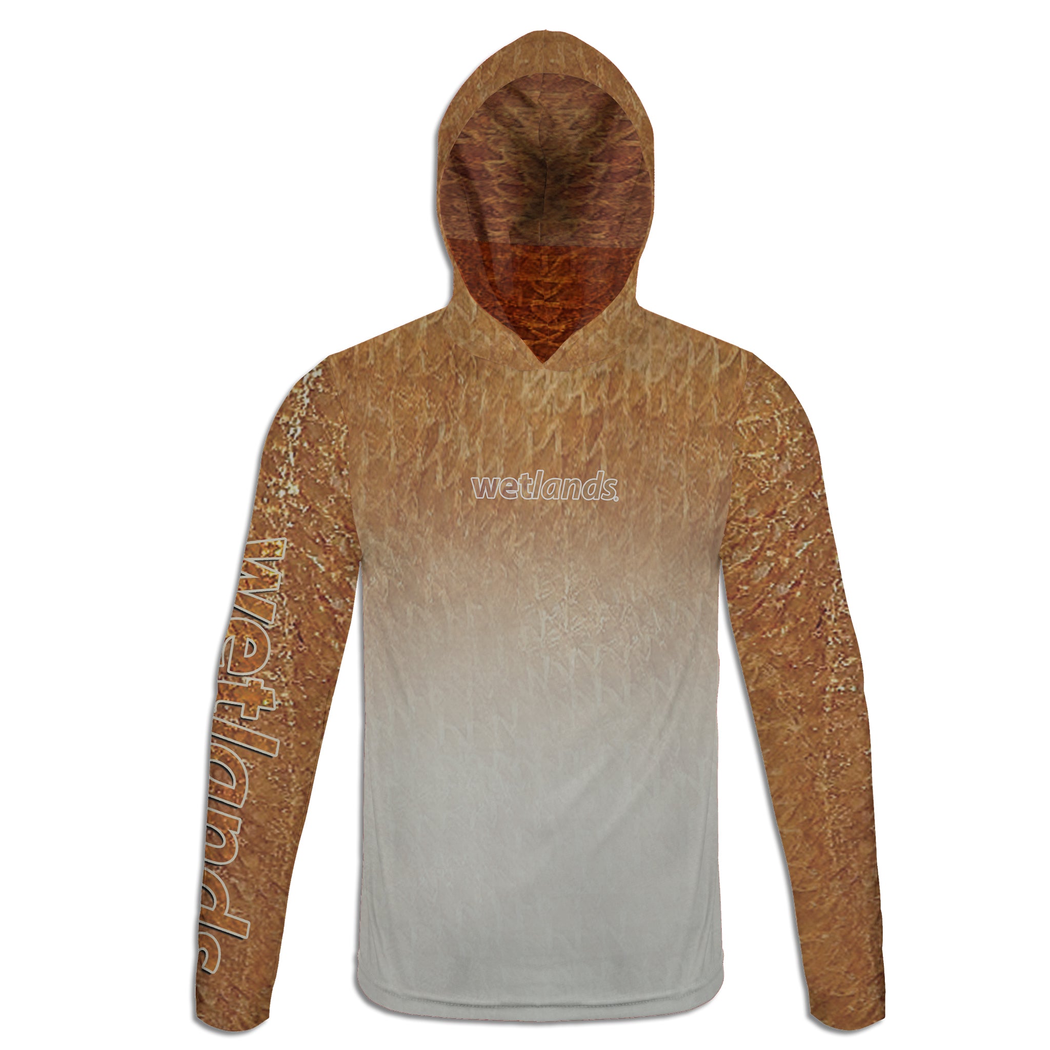 Tailing Redfish - Unisex Long Sleeve Sun Proof Performance Fishing Top with built in Hoodie and Gaiter (short sleeve option also available)