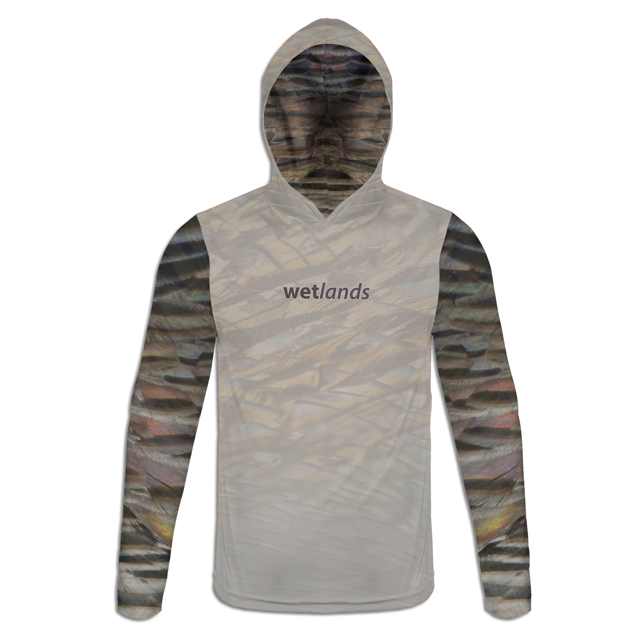 Wild Turkey and Quail - Unisex Long Sleeve Sun Proof Performance Fishing Top with built in Hoodie (short sleeve option also available)