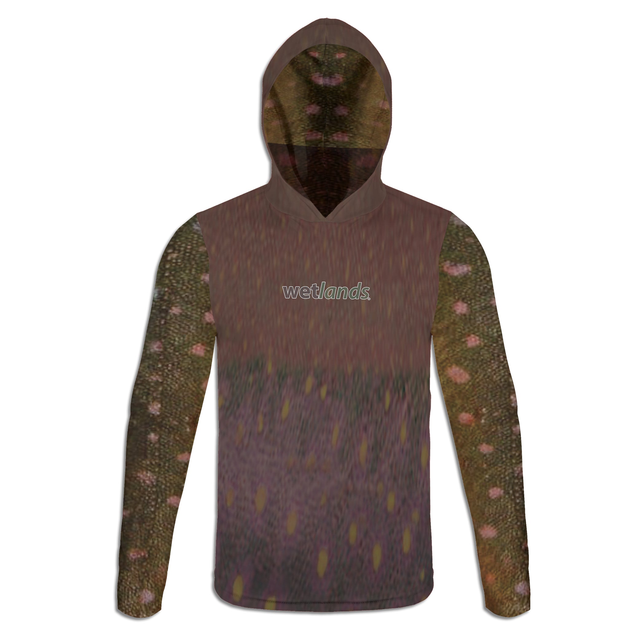 Dolly Varden - Unisex Long Sleeve Sun Proof Performance Fishing Top with built in Hoodie and Gaiter (short sleeve option also available)