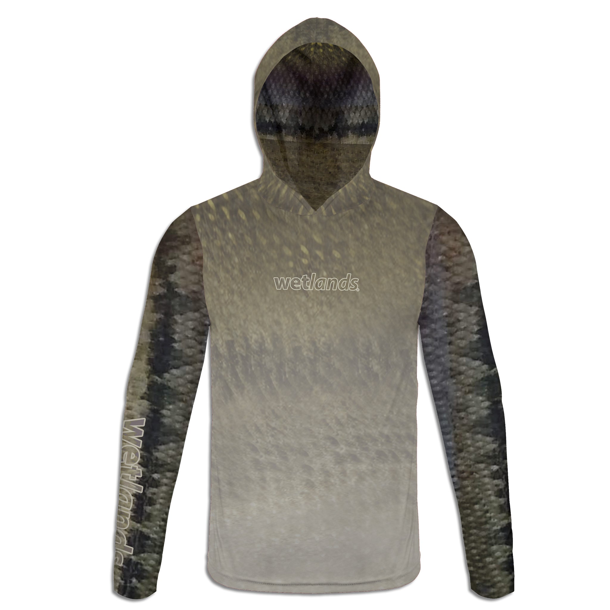 Bass and Dragonfly - Unisex Long Sleeve Sun Proof Performance Fishing Top with built in Hoodie and Gaiter (short sleeve option also available)