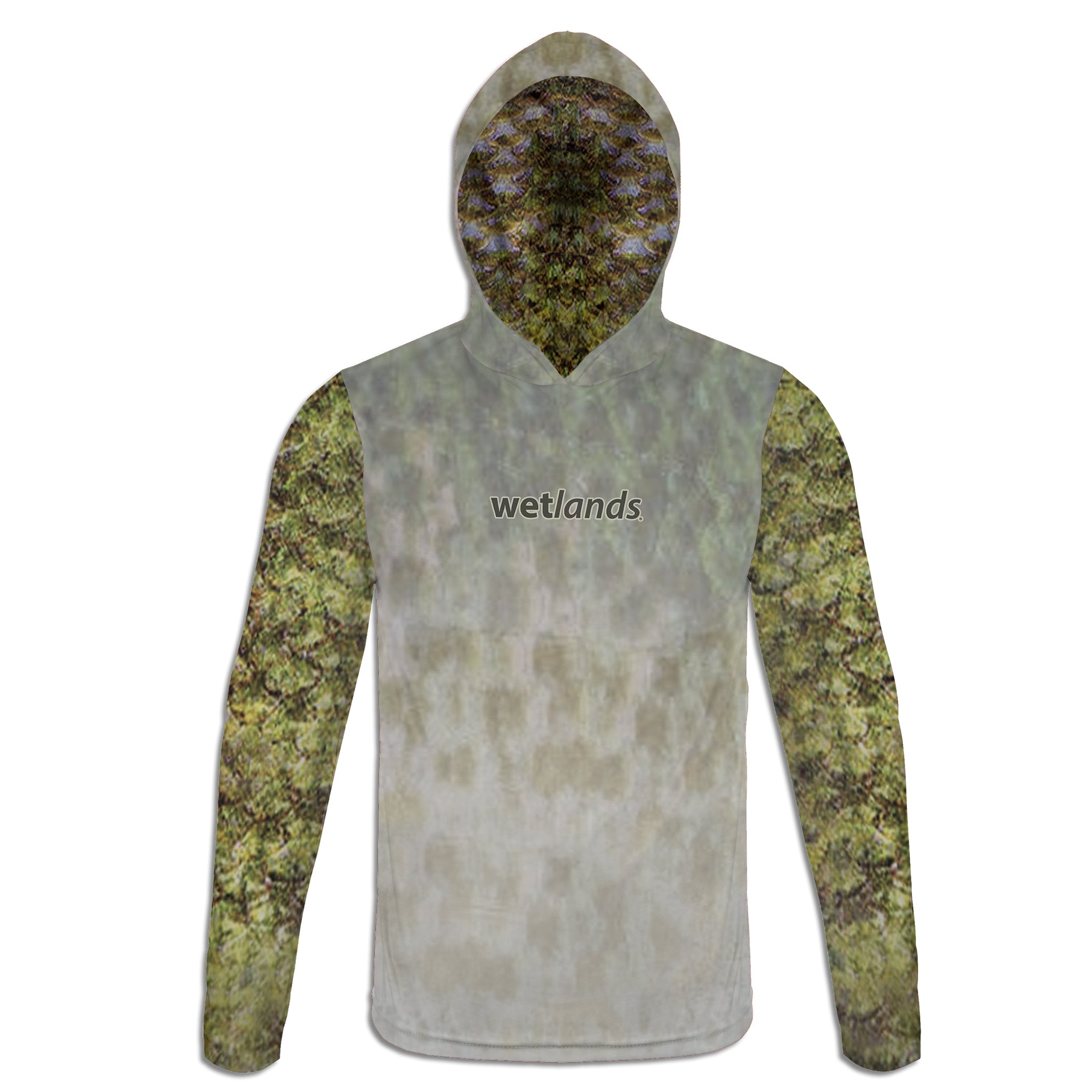 Crappie vs Bluegill - Unisex Long Sleeve Sun Proof Performance Fishing Top with built in Hoodie and Gaiter (short sleeve option also available)