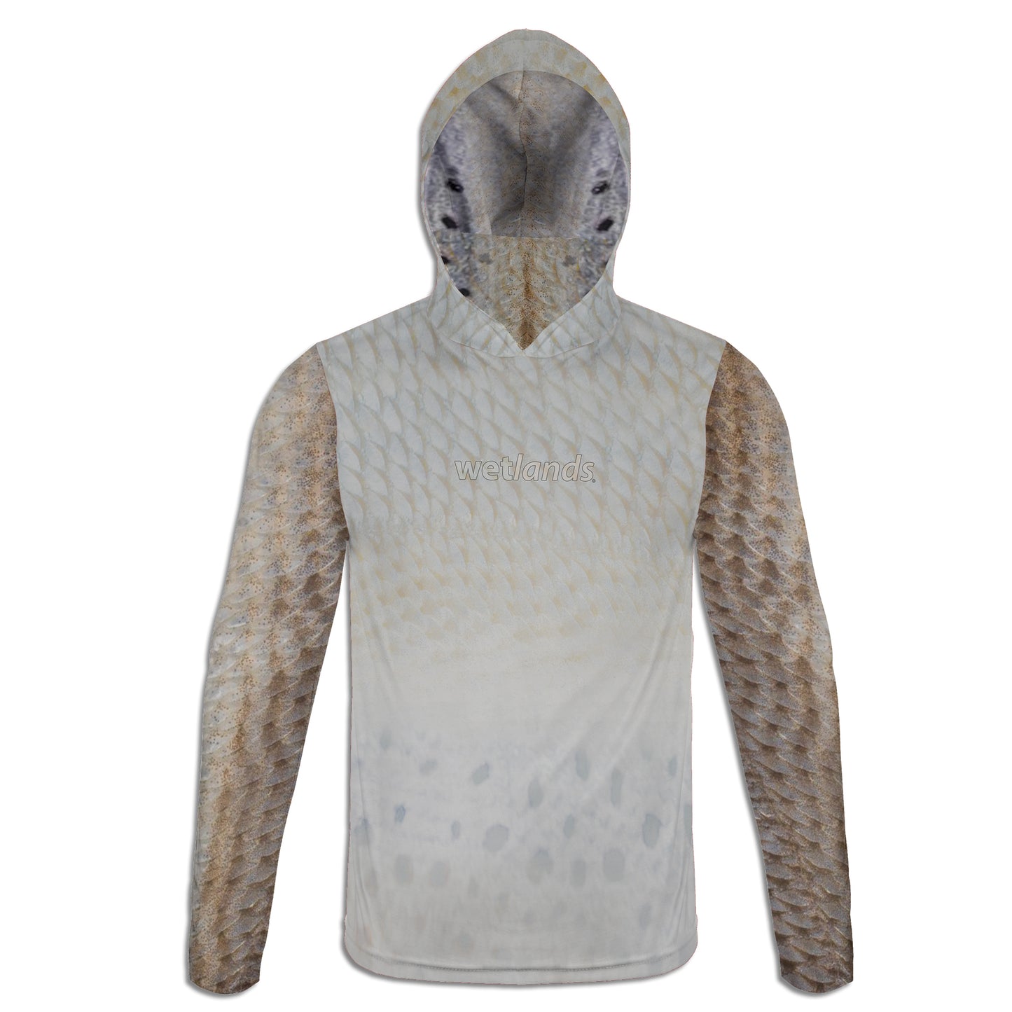 Redfish and Spec - Unisex Long Sleeve Sun Proof Performance Fishing Top with built in Hoodie and Gaiter (short sleeve option also available)