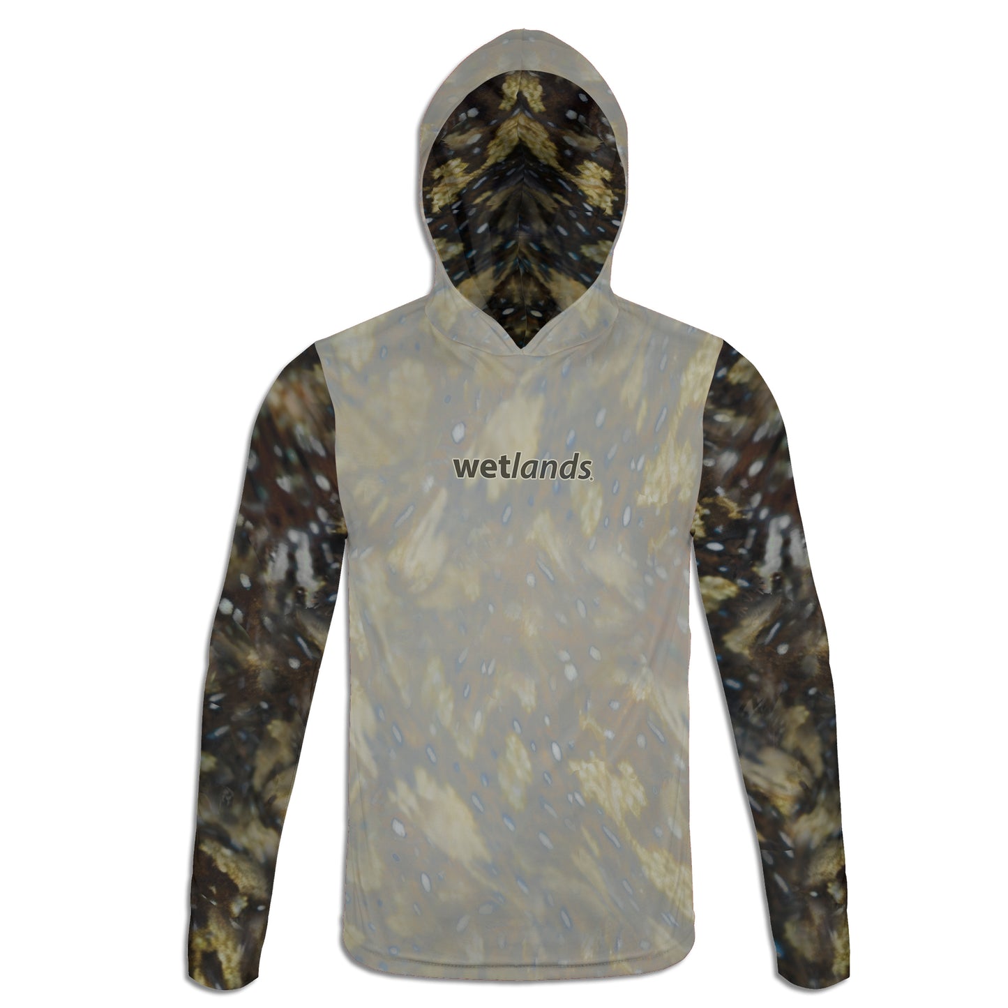 Marbled Grouper - Unisex Long Sleeve Sun Proof Performance Fishing Top with built in Hoodie and Gaiter (short sleeve option also available)
