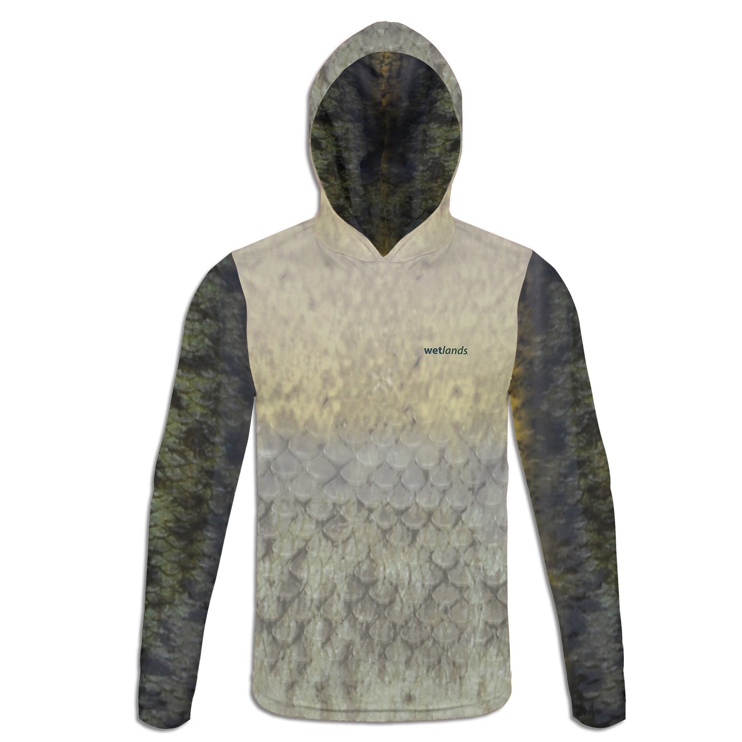 Peacock vs Bass - Unisex Long Sleeve Sun Proof Performance Fishing Top with built in Hoodie and Gaiter (short sleeve option also available)