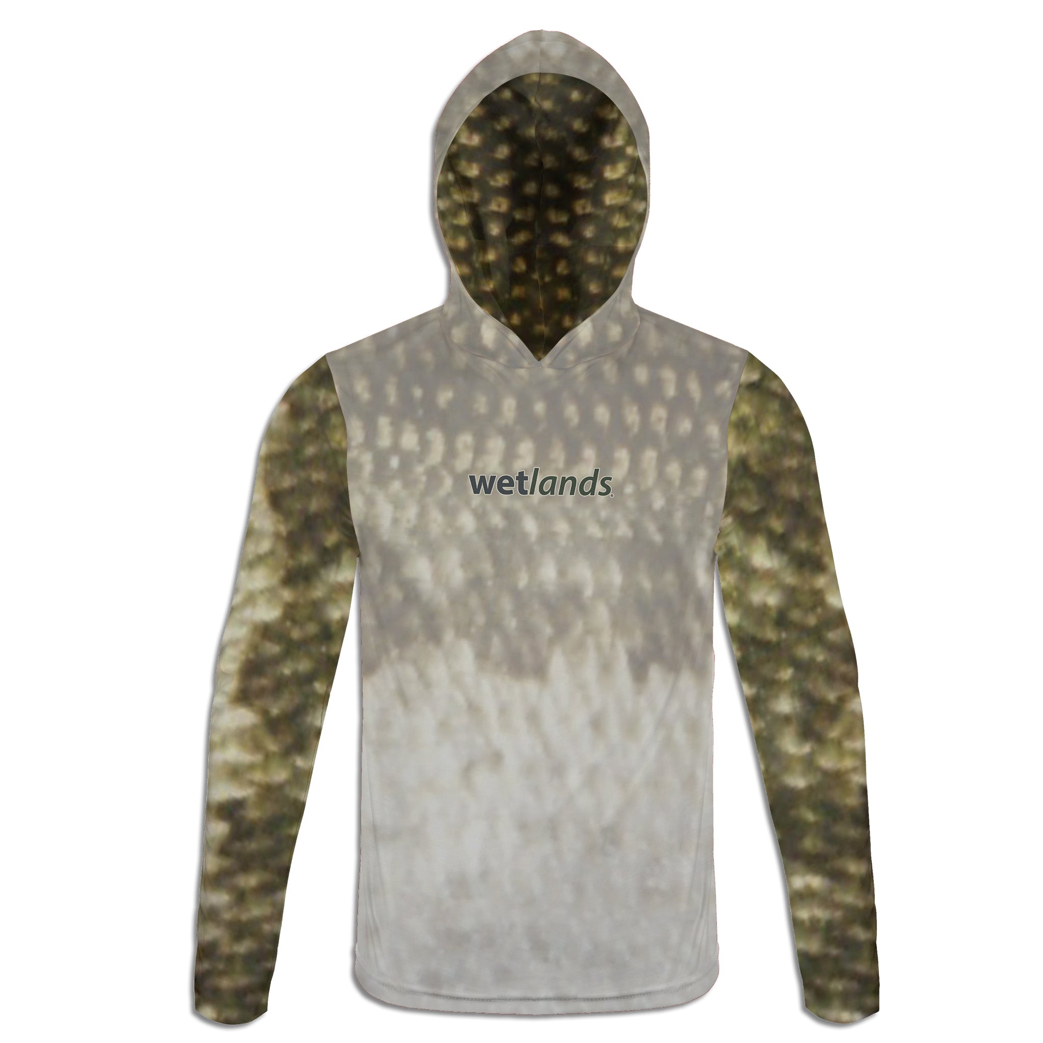 Honey Hole - Unisex Long Sleeve Sun Proof Performance Fishing Top with built in Hoodie and Gaiter (short sleeve option also available)