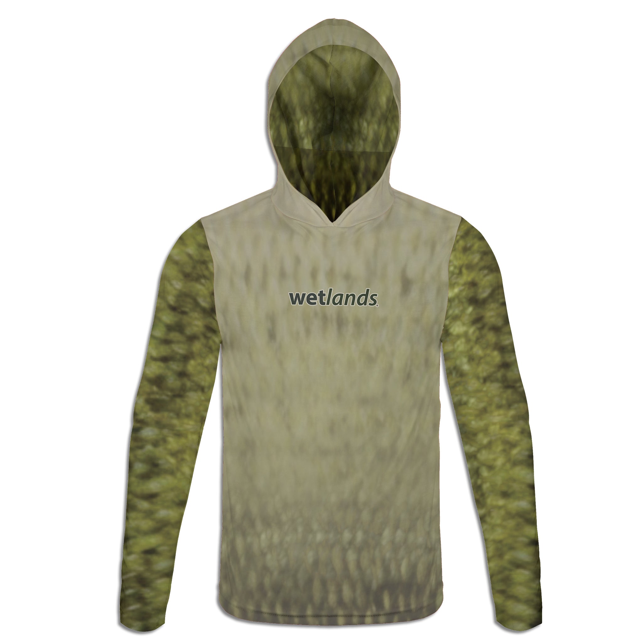 Bass and Frog - Unisex Long Sleeve Sun Proof Performance Fishing Top with built in Hoodie and Gaiter (short sleeve option also available)