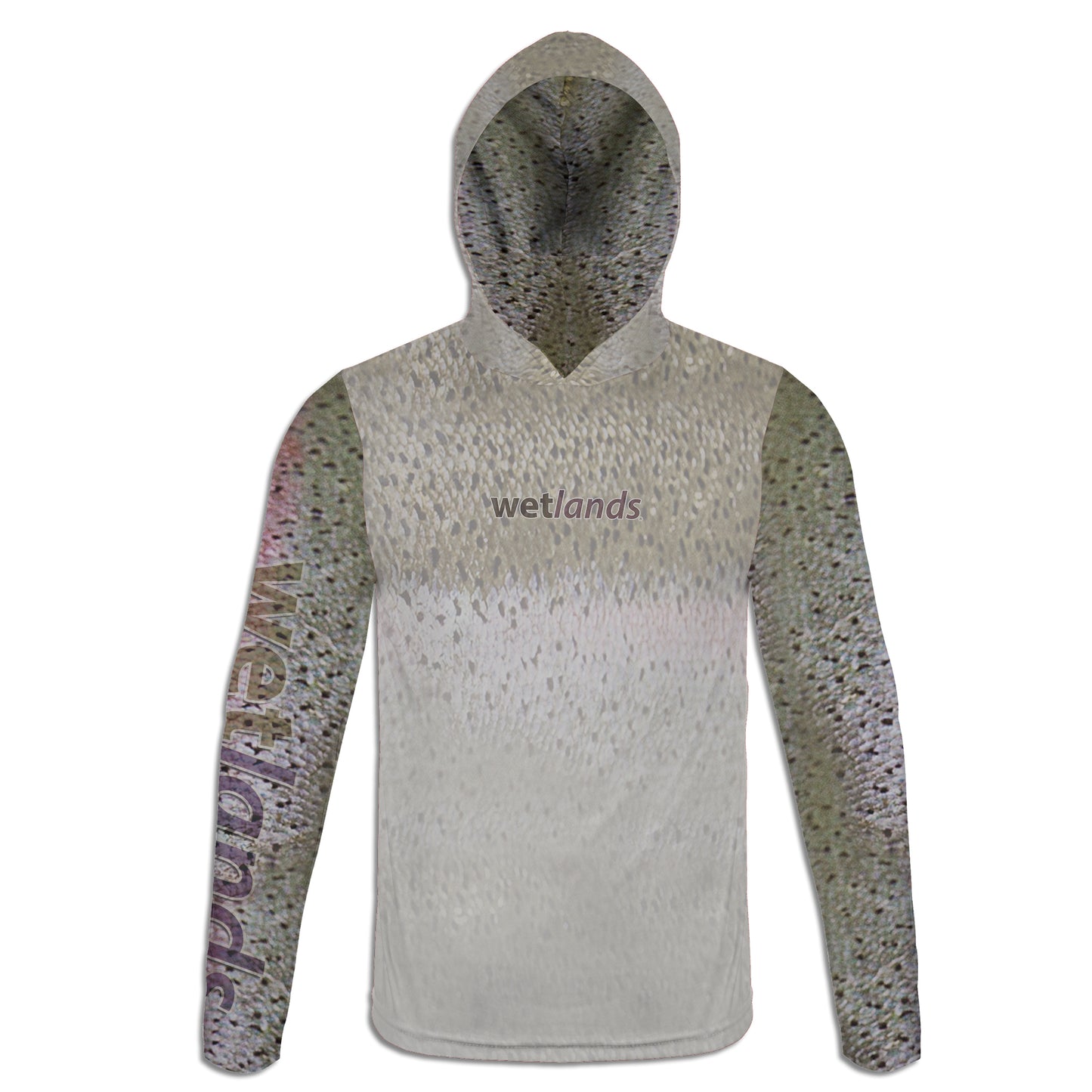 Rainbow Trout - Unisex Long Sleeve Sun Proof Performance Fishing Top with built in Hoodie and Gaiter (short sleeve option also available)