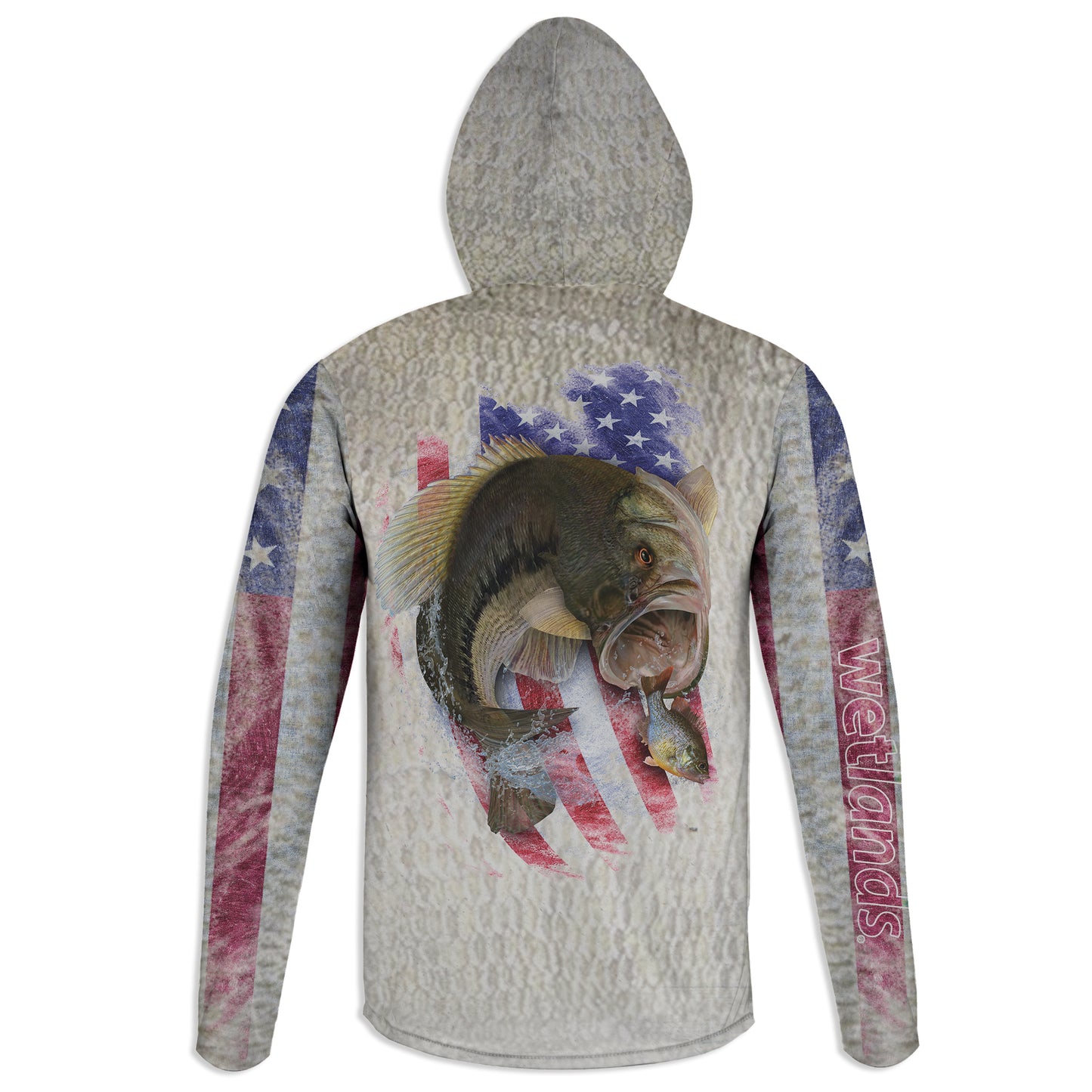American Bass - Unisex Long Sleeve Sun Proof Performance Fishing Top with built in Hoodie and Gaiter (short sleeve option also available)