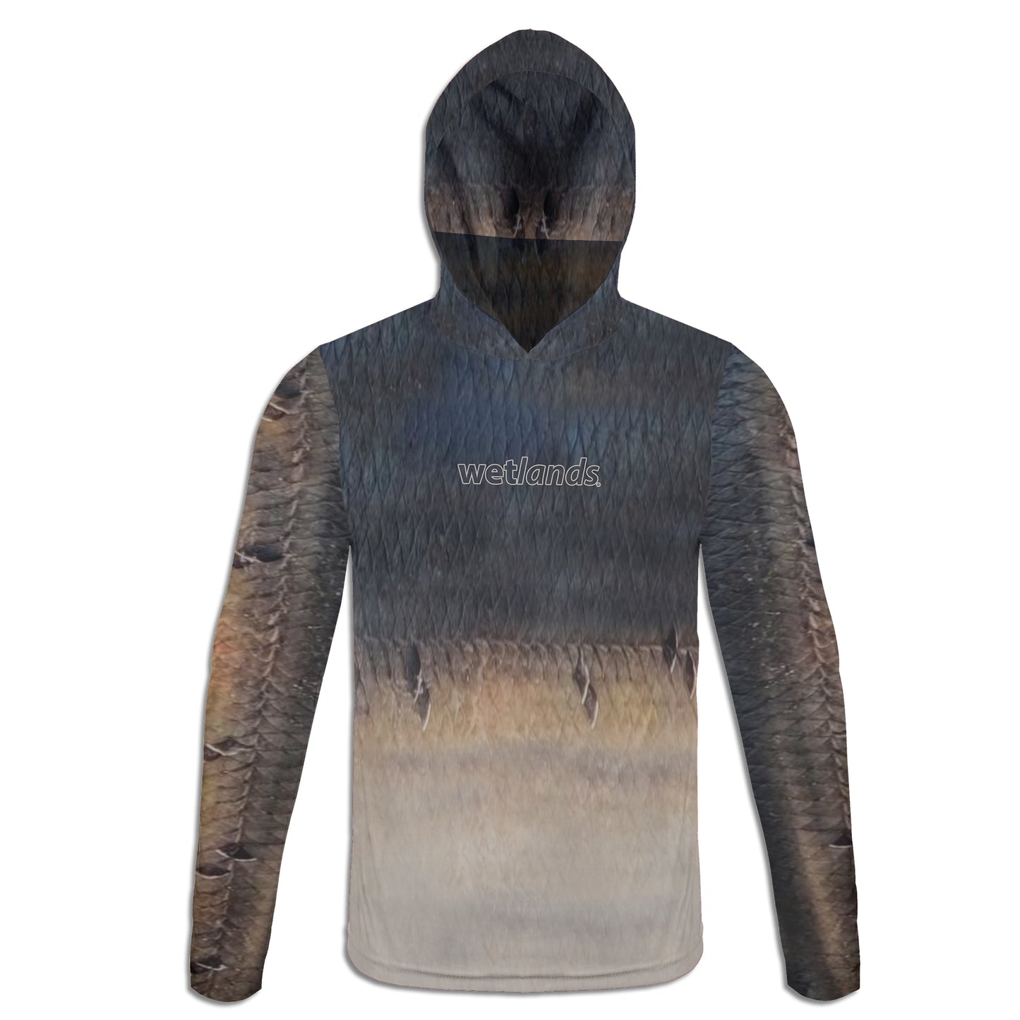 Snakehead and Water Snake - Unisex Long Sleeve Sun Proof Performance Fishing Top with built in Hoodie and Gaiter (short sleeve option also available)