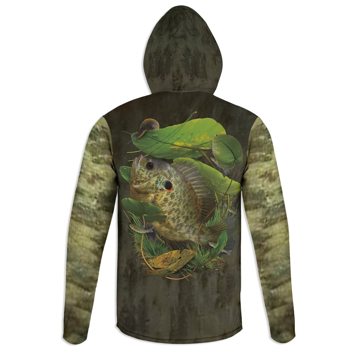 Georgia Shellcracker - Unisex Long Sleeve Sun Proof Performance Fishing Top with built in Hoodie and Gaiter (short sleeve option also available)