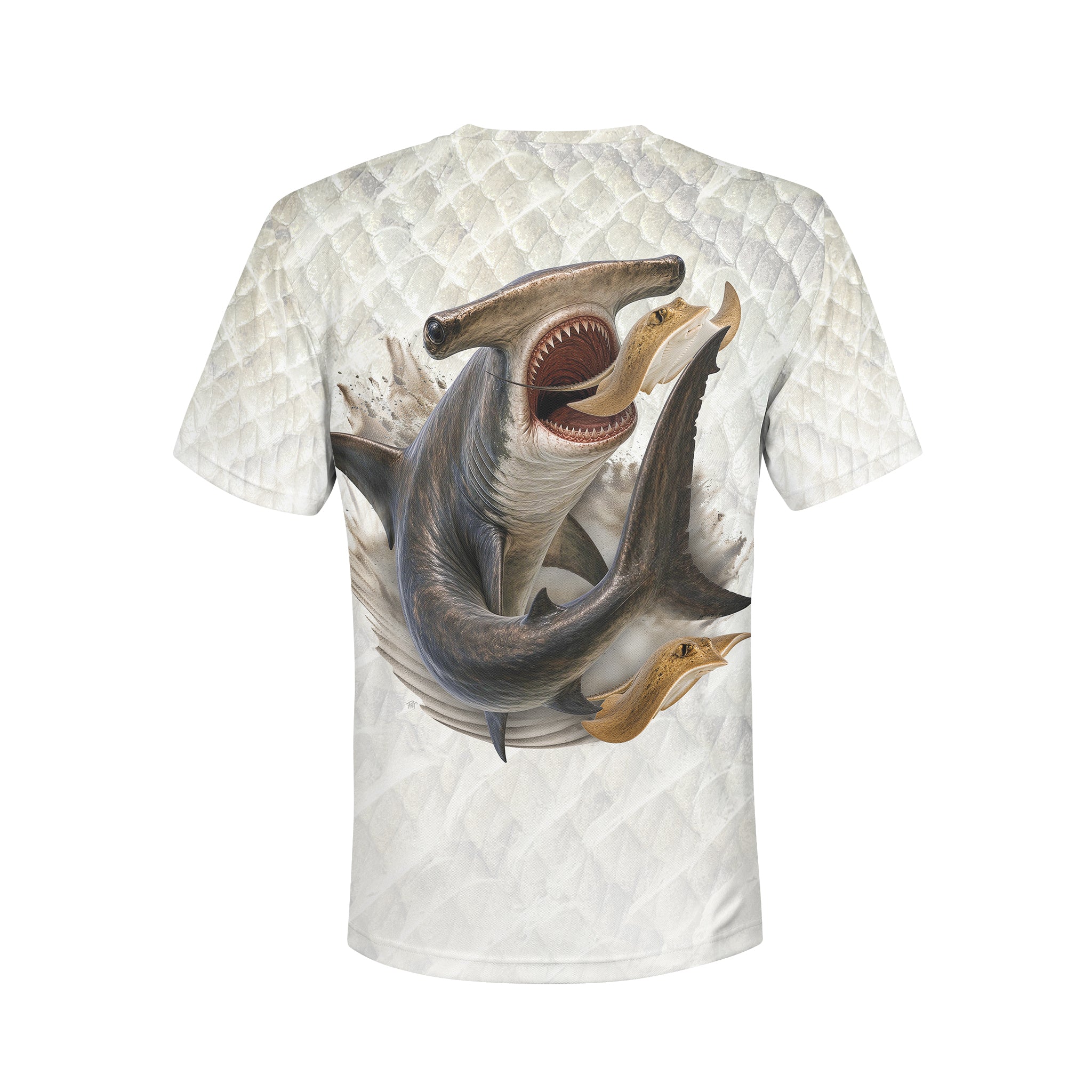 Hammerhead and Rays - Unisex Long Sleeve Sun Proof Performance Fishing Top with built in Hoodie and Gaiter (short sleeve option also available)