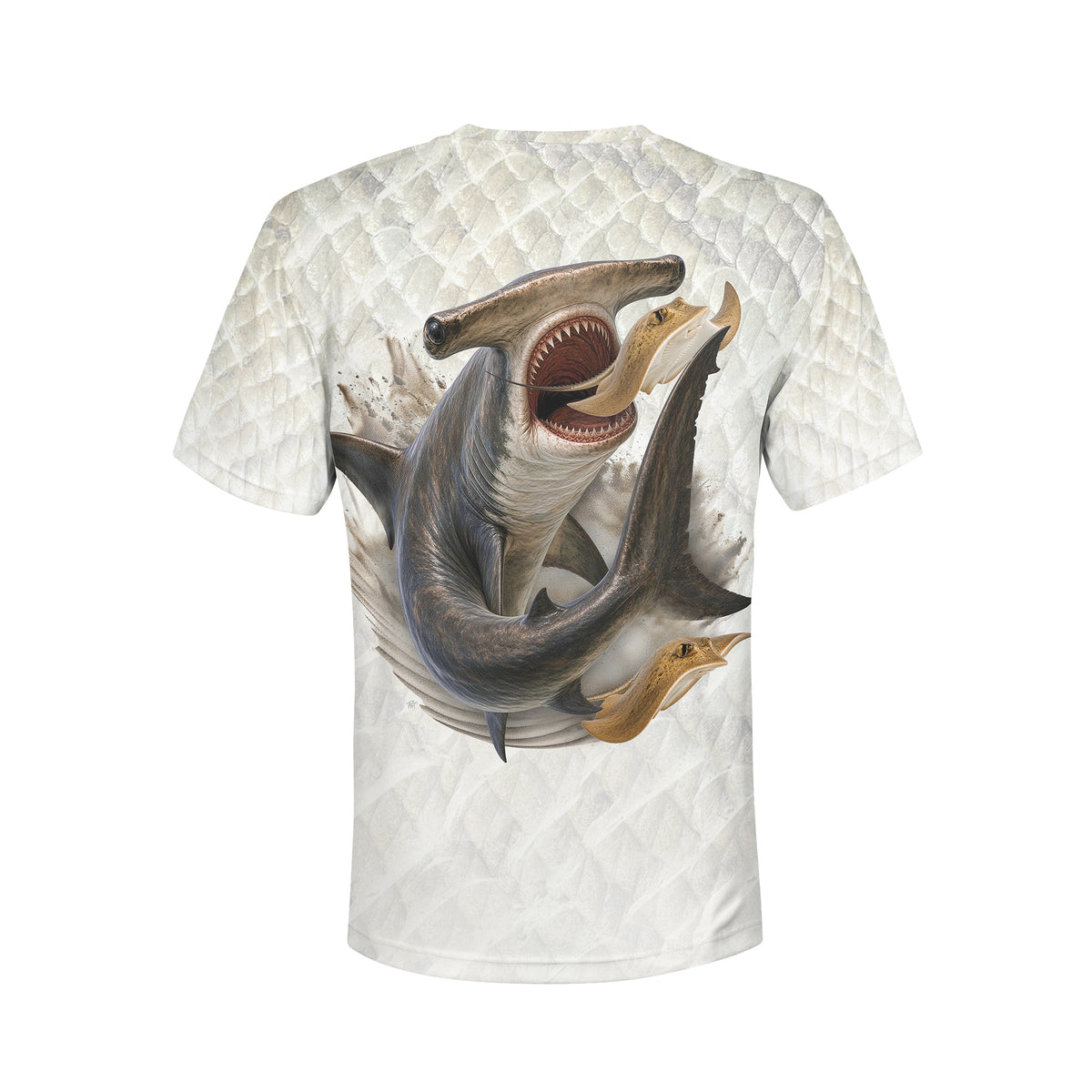 Hammerhead and Rays - Unisex Long Sleeve Sun Proof Performance Fishing Top with built in Hoodie and Gaiter (short sleeve option also available)