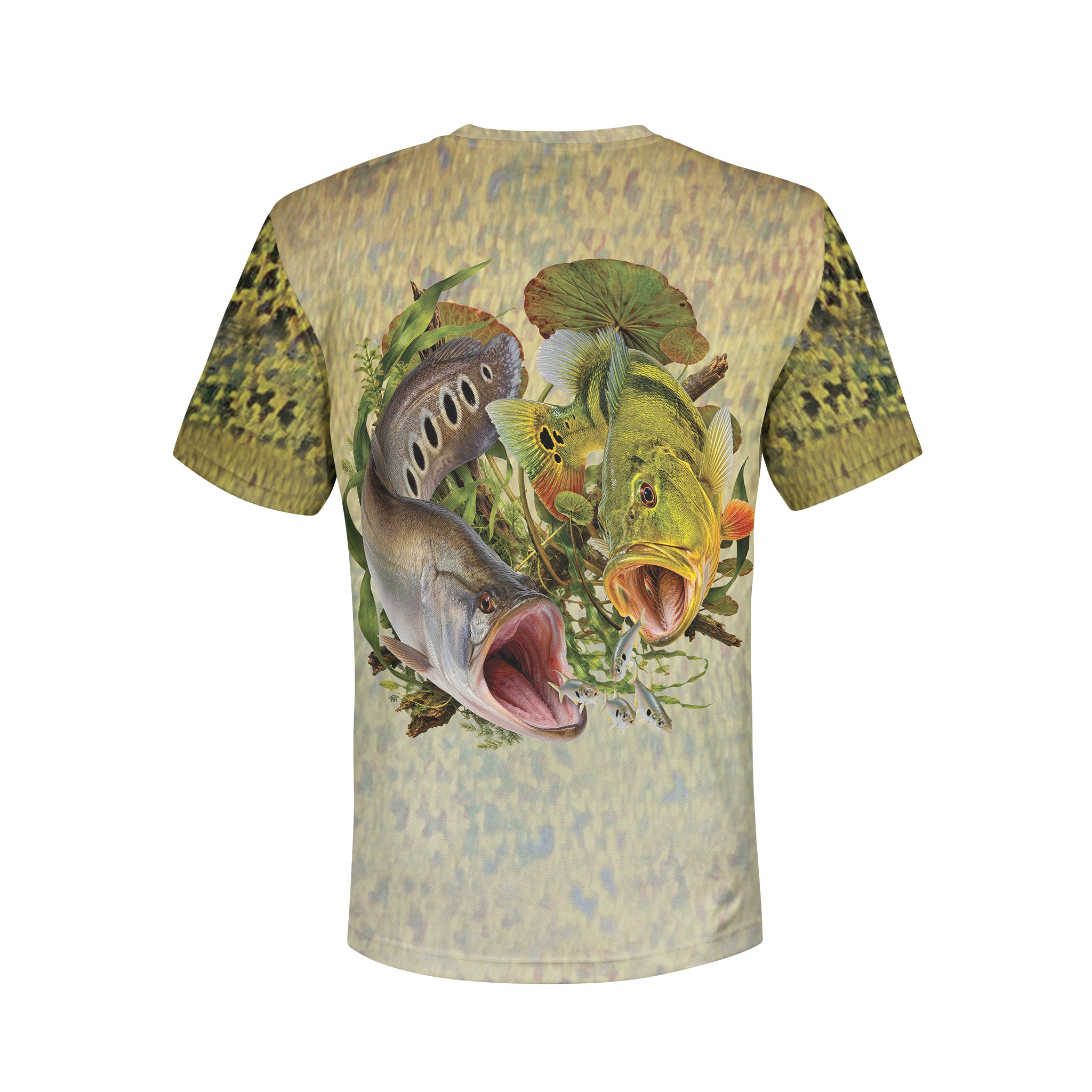 Peacock and Clown Knife - Unisex Long Sleeve Sun Proof Performance Fishing Top with built in Hoodie and Gaiter (short sleeve option also available)