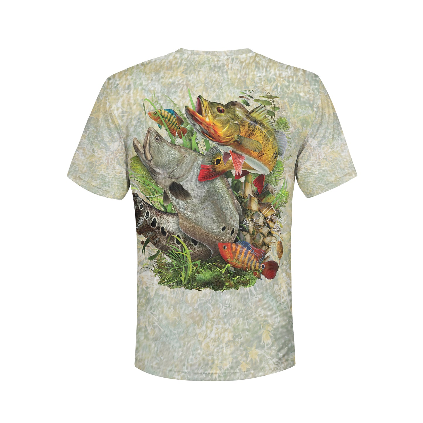 Clown Knife & Peacock - Unisex Long Sleeve Sun Proof Performance Fishing Top with built in Hoodie and Gaiter (short sleeve option also available)